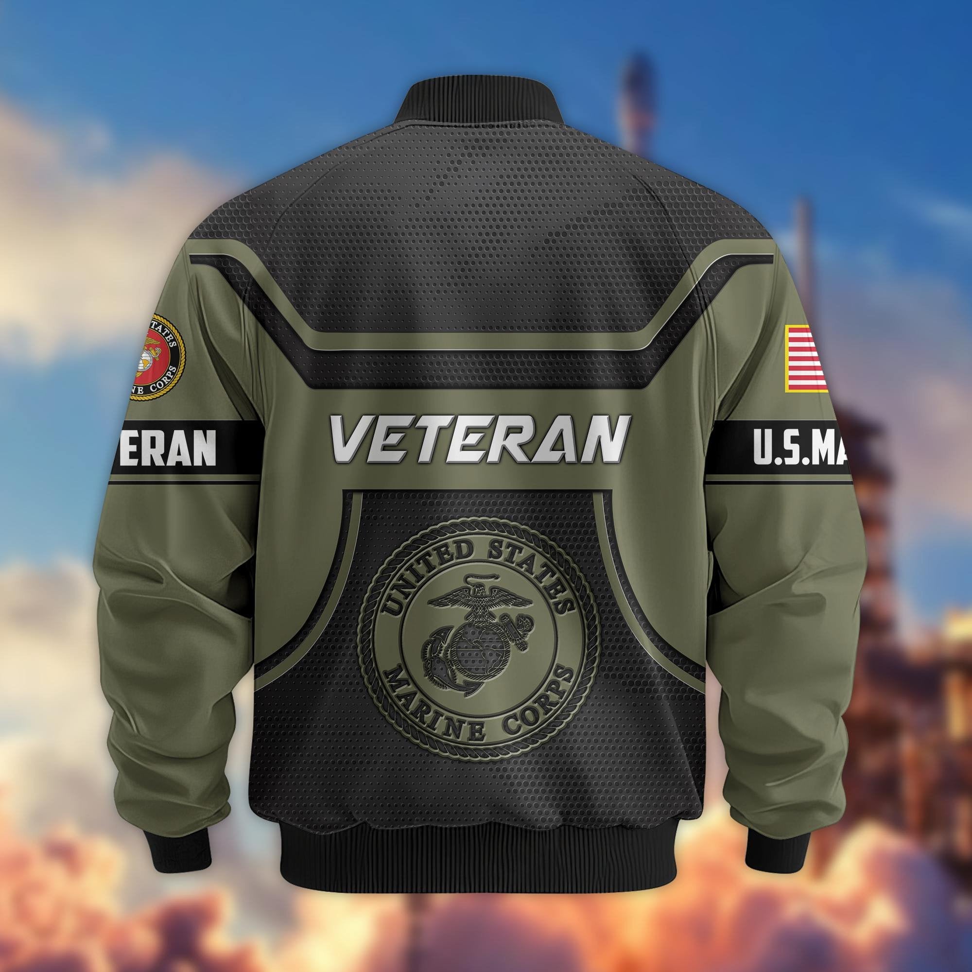 Premium US Veterans Bomber Jacket BPHN120811, Gifts For US Veterans, Gifts On Father's Day, Veterans Day.