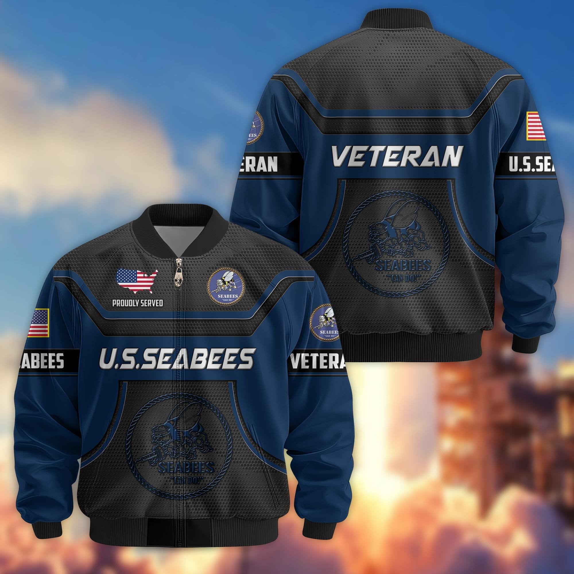 Premium US Veterans Bomber Jacket BPHN120811, Gifts For US Veterans, Gifts On Father's Day, Veterans Day.