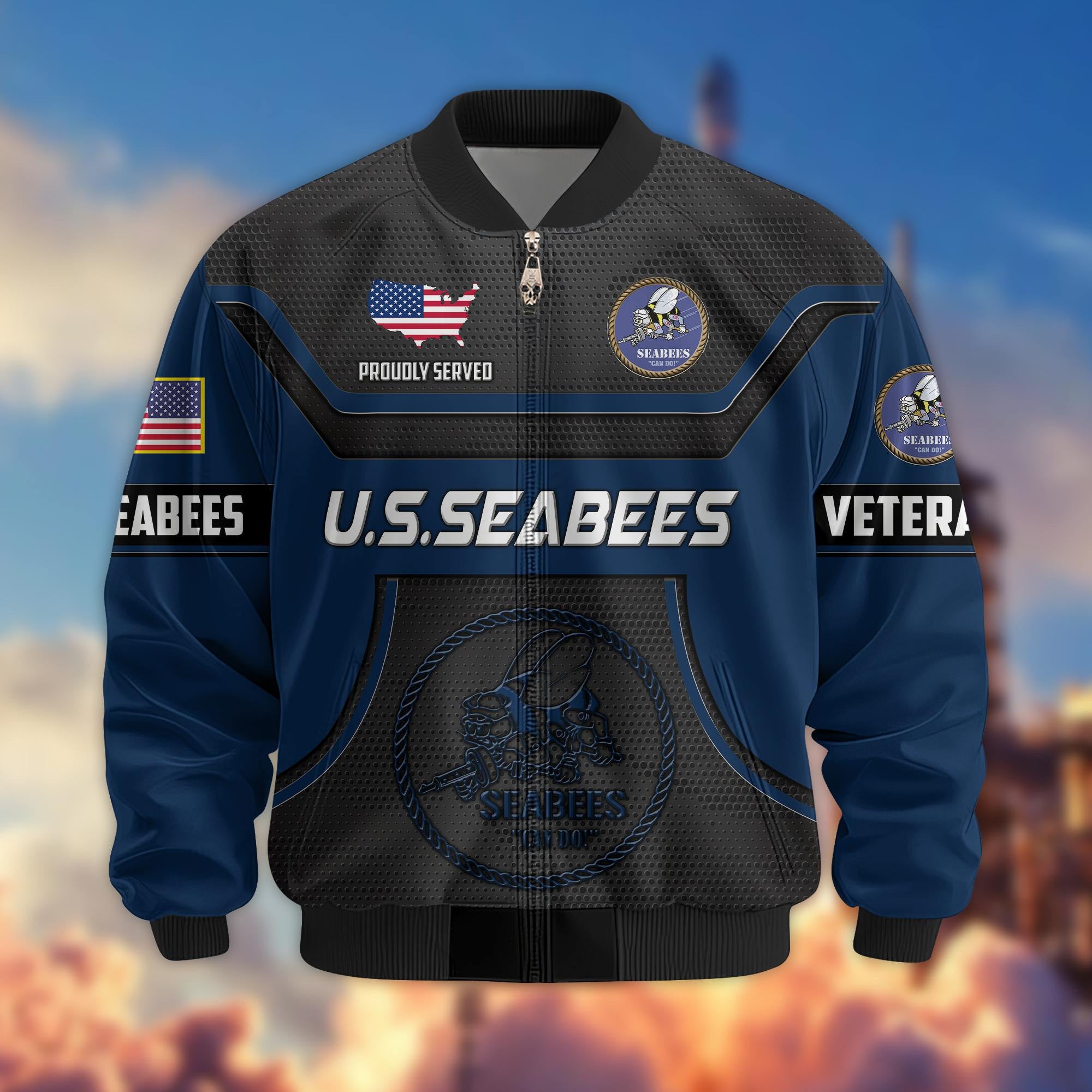 Premium US Veterans Bomber Jacket BPHN120811, Gifts For US Veterans, Gifts On Father's Day, Veterans Day.