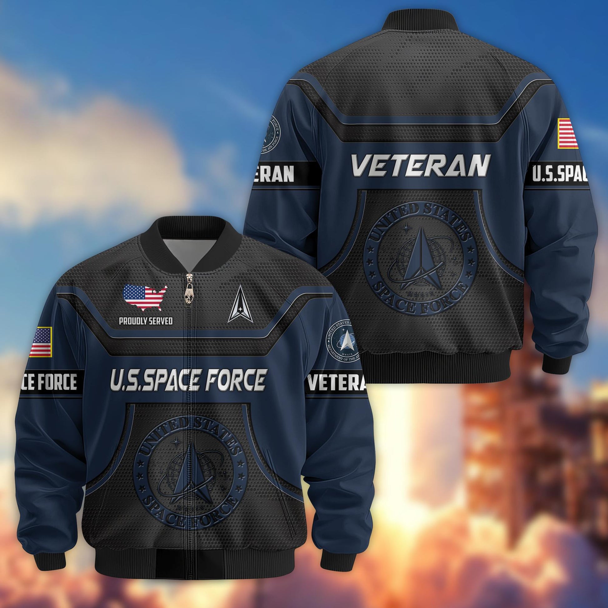 Premium US Veterans Bomber Jacket BPHN120811, Gifts For US Veterans, Gifts On Father's Day, Veterans Day.