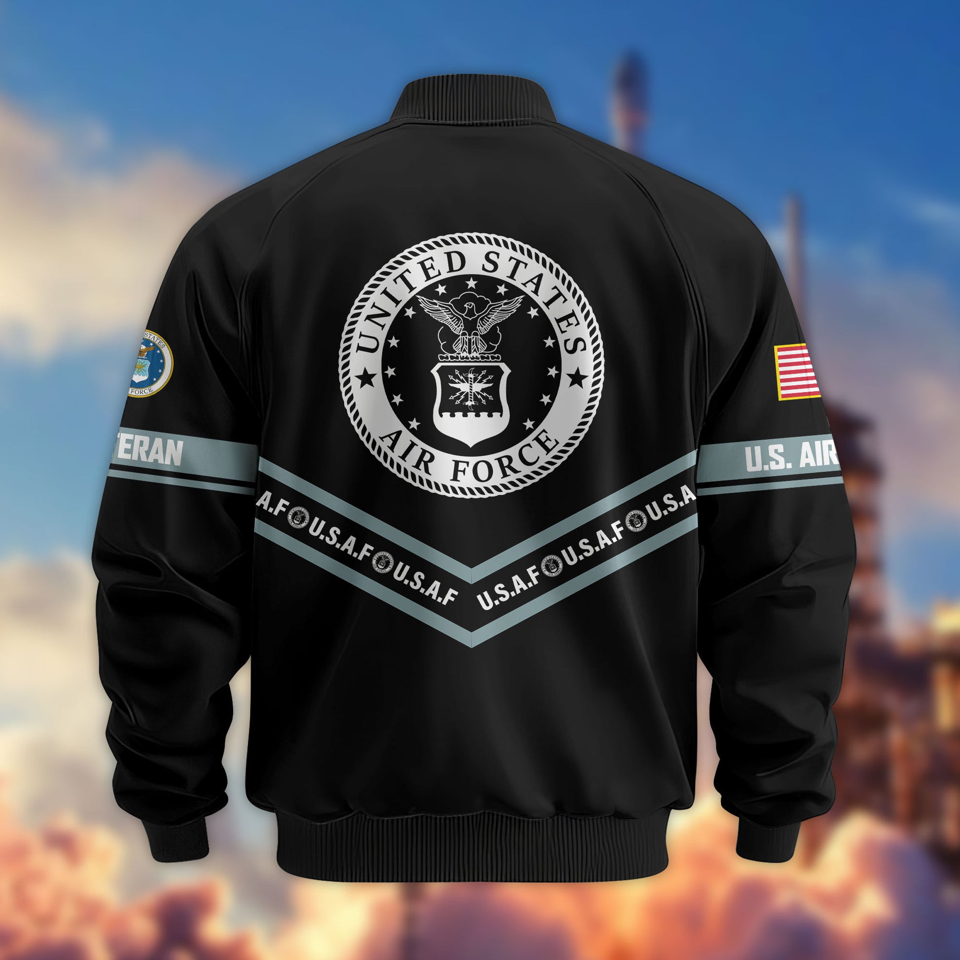 Premium US Veterans Bomber Jacket ATTN240821, Gifts For US Veterans, Gifts On Father's Day, Veterans Day.