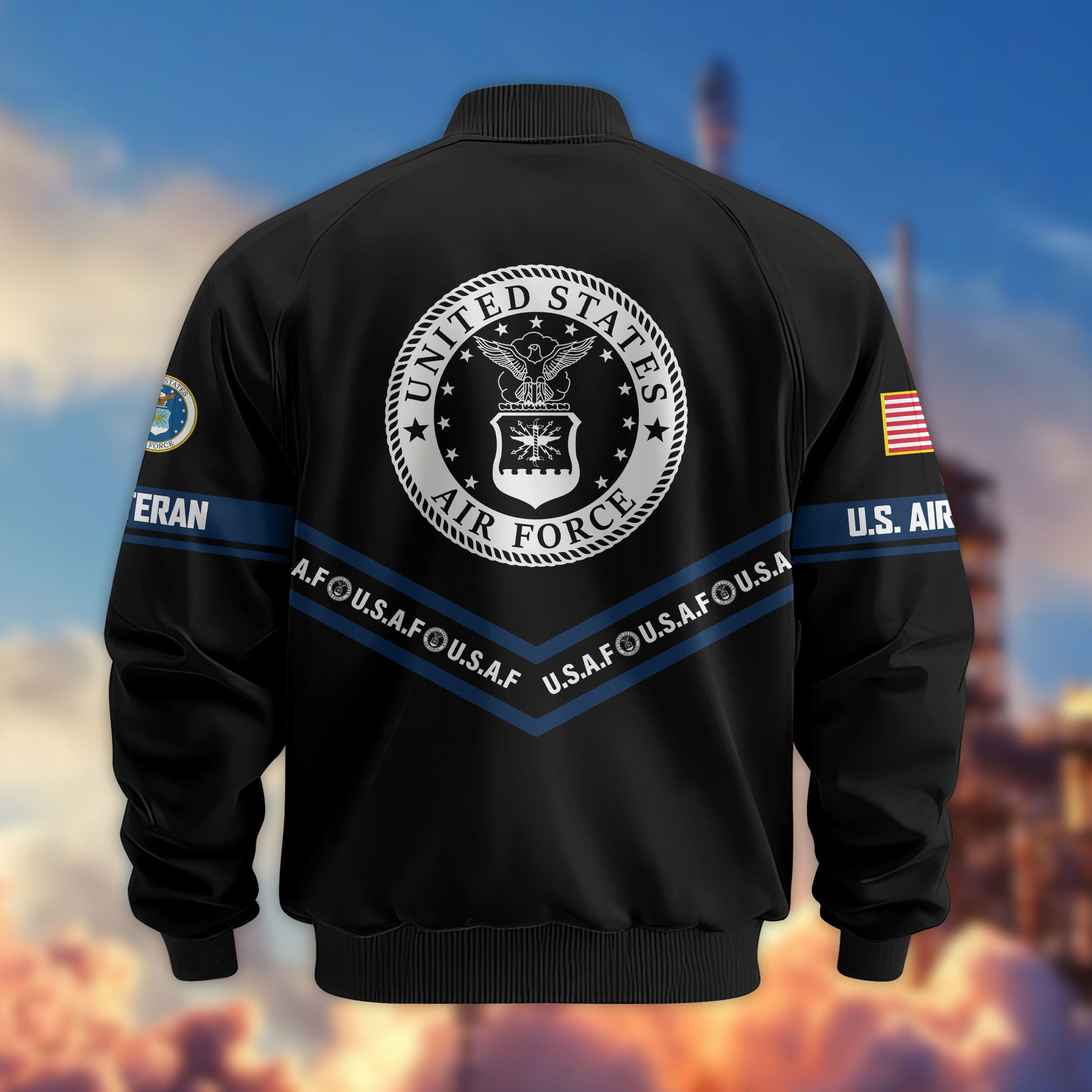 Premium US Veterans Bomber Jacket ATTN240821, Gifts For US Veterans, Gifts On Father's Day, Veterans Day.