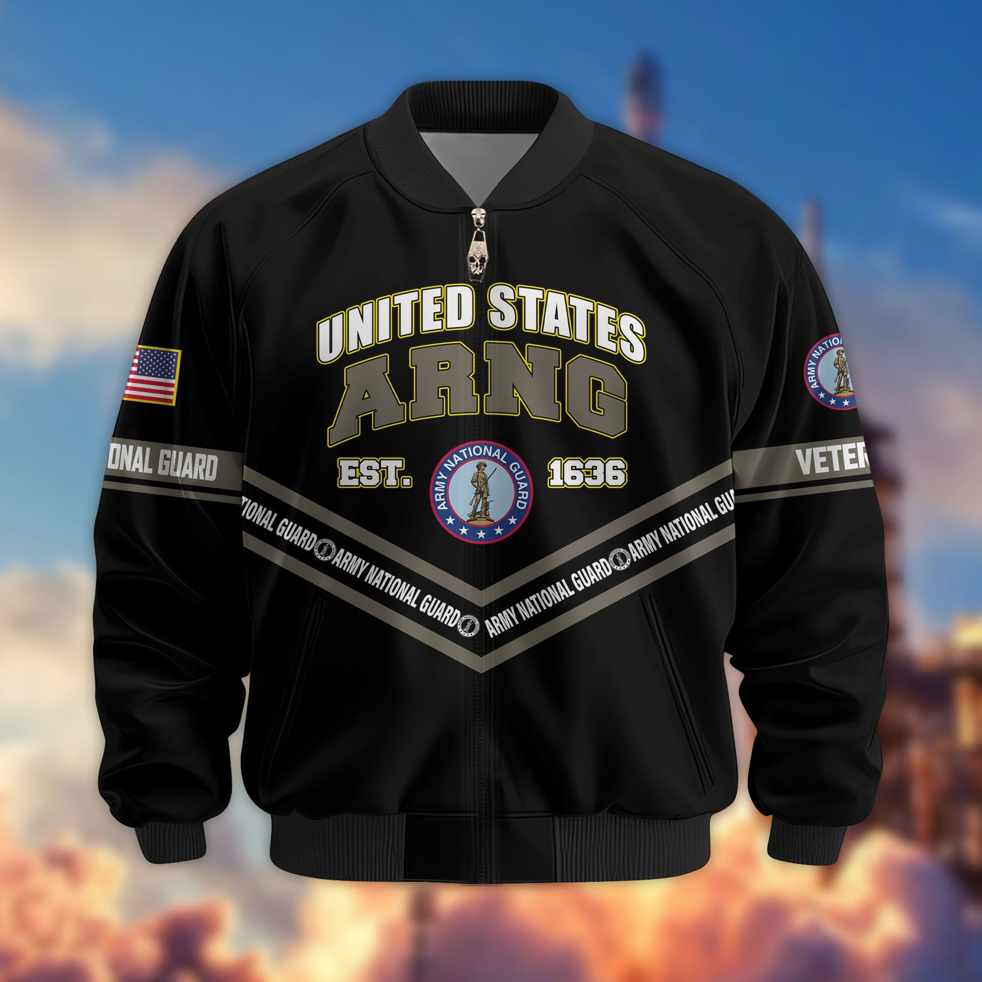 Premium US Veterans Bomber Jacket ATTN240821, Gifts For US Veterans, Gifts On Father's Day, Veterans Day.
