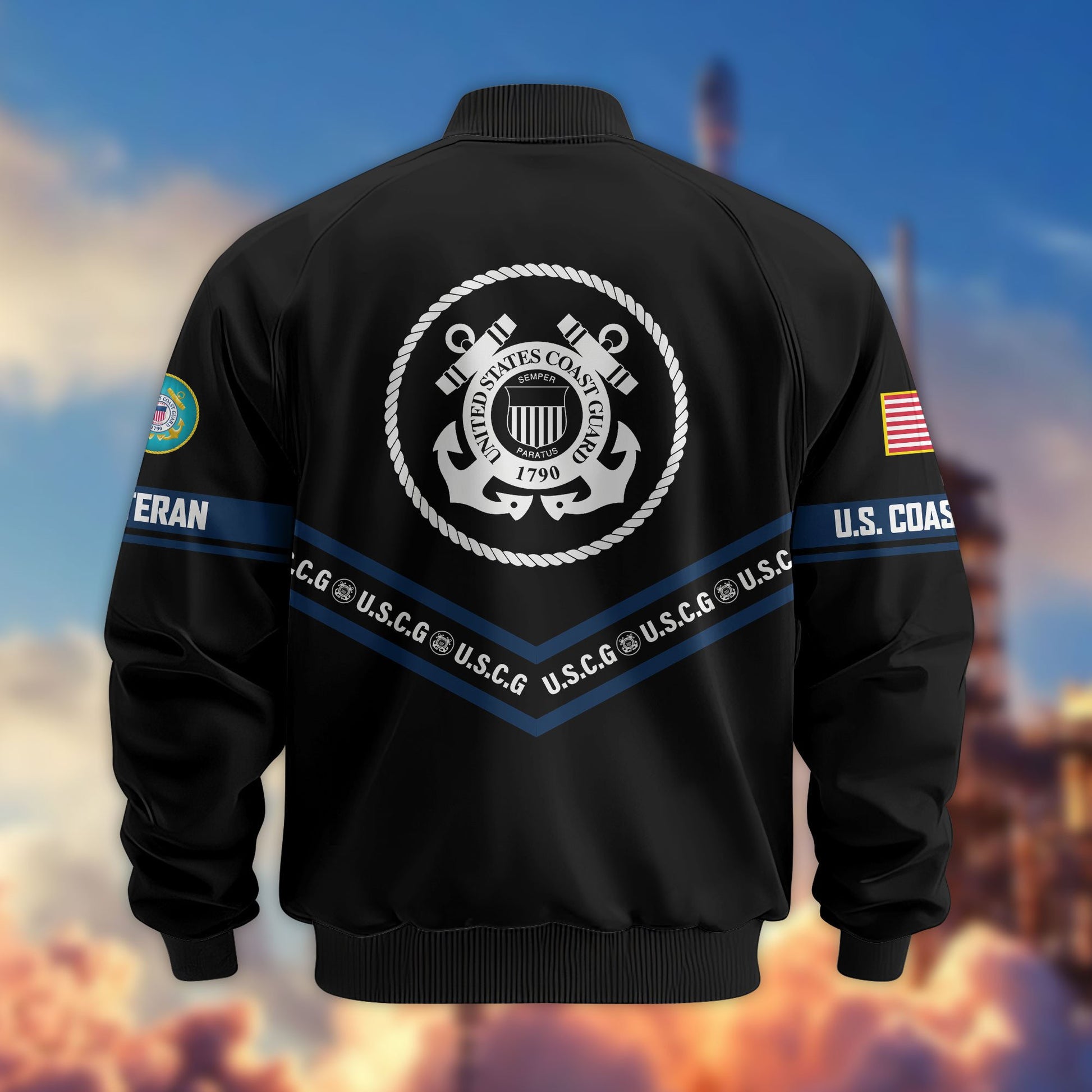 Premium US Veterans Bomber Jacket ATTN240821, Gifts For US Veterans, Gifts On Father's Day, Veterans Day.