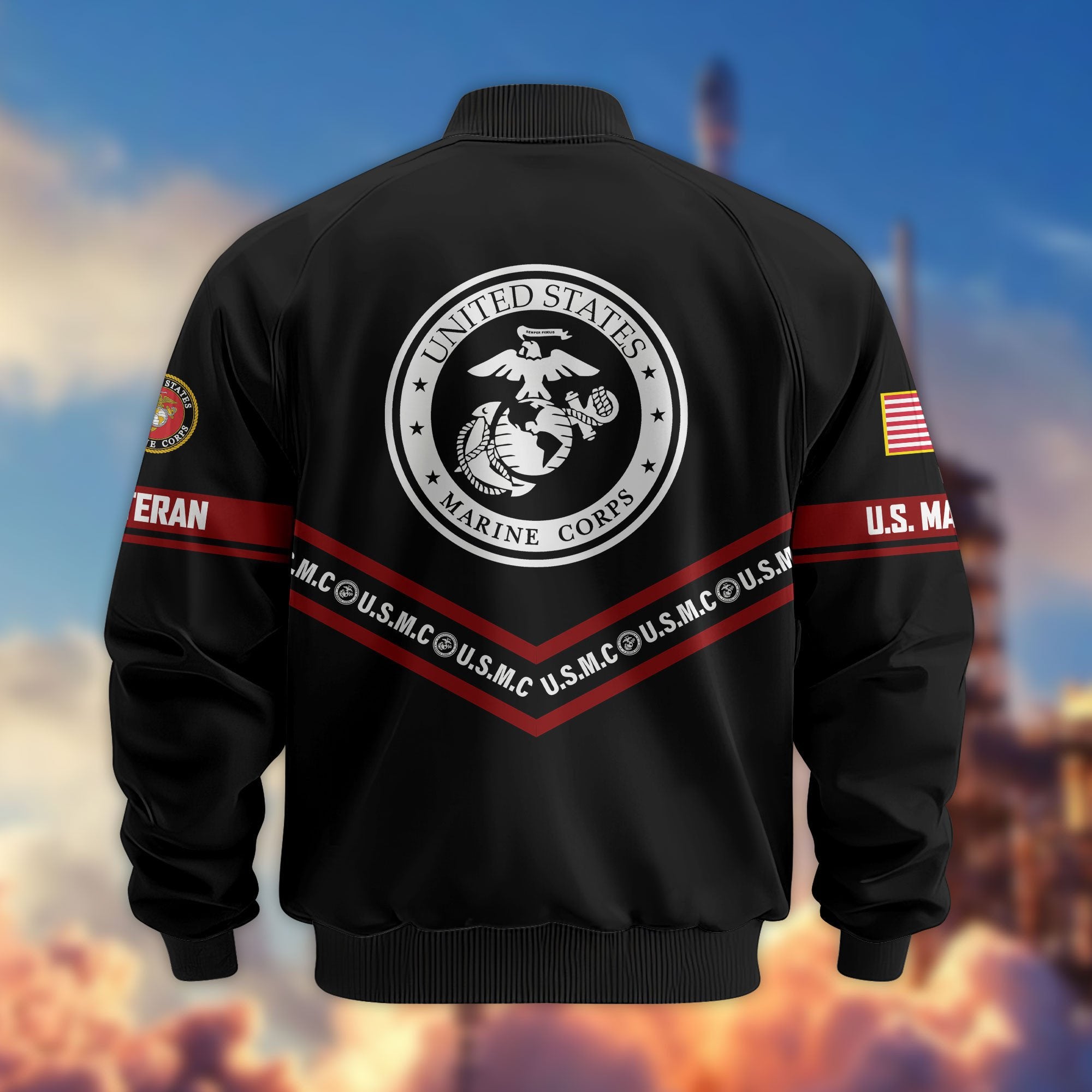 Premium US Veterans Bomber Jacket ATTN240821, Gifts For US Veterans, Gifts On Father's Day, Veterans Day.