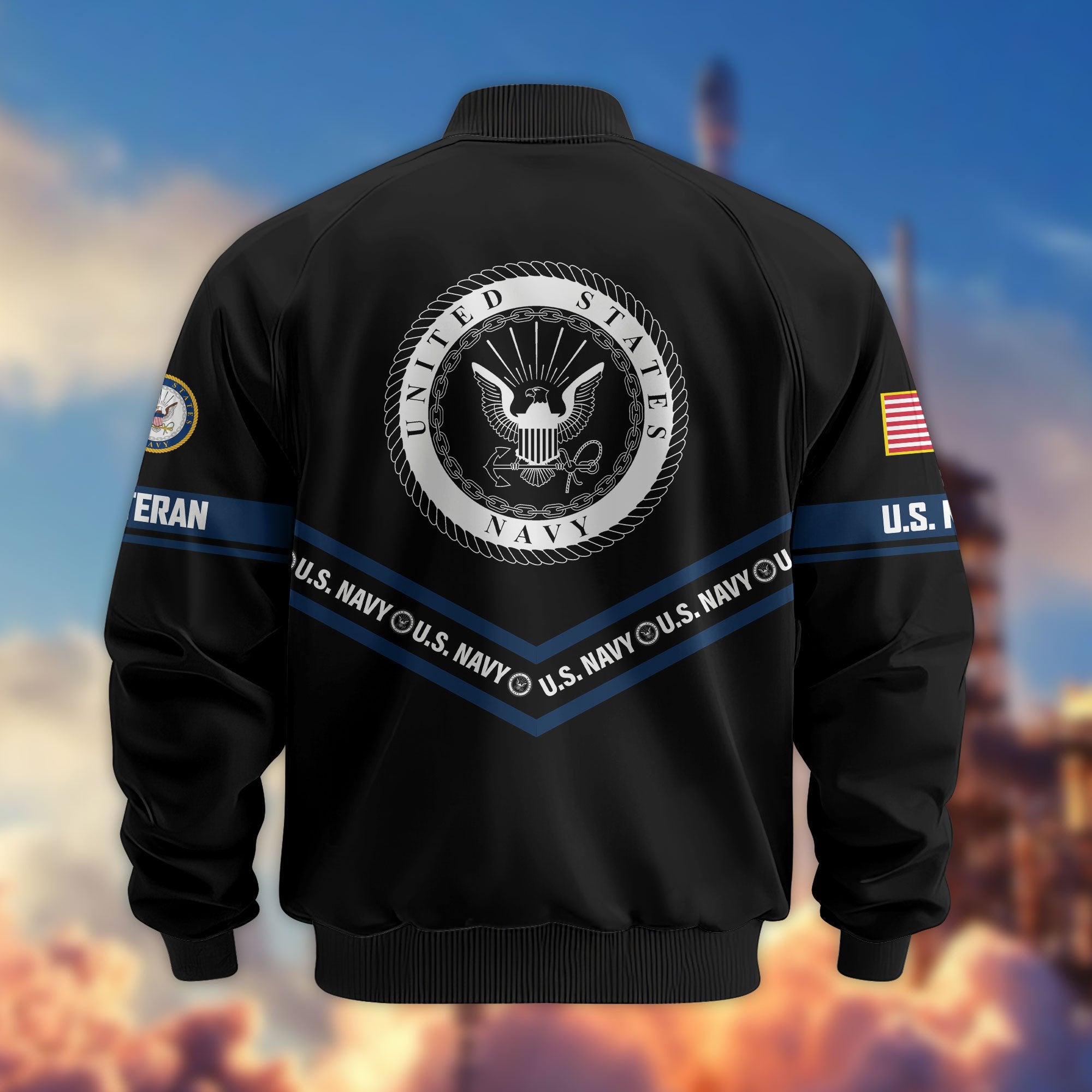 Premium US Veterans Bomber Jacket ATTN240821, Gifts For US Veterans, Gifts On Father's Day, Veterans Day.