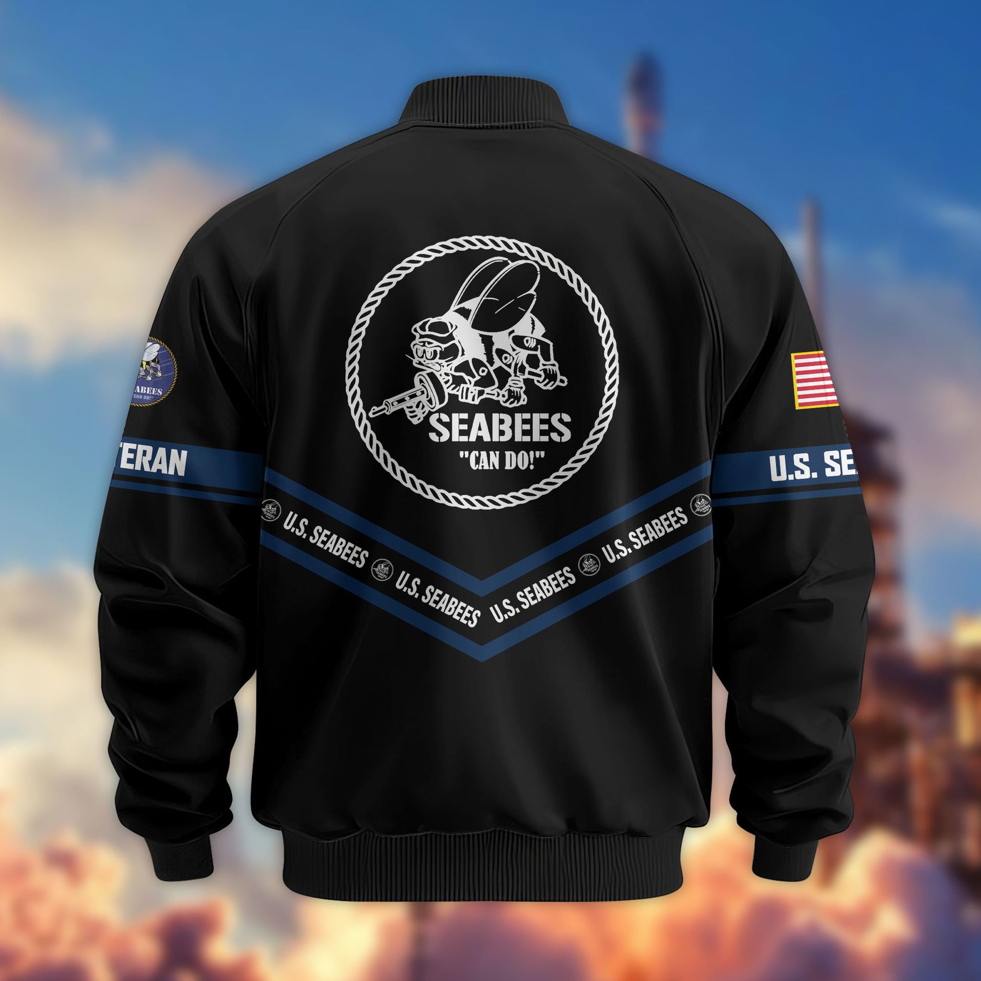 Premium US Veterans Bomber Jacket ATTN240821, Gifts For US Veterans, Gifts On Father's Day, Veterans Day.