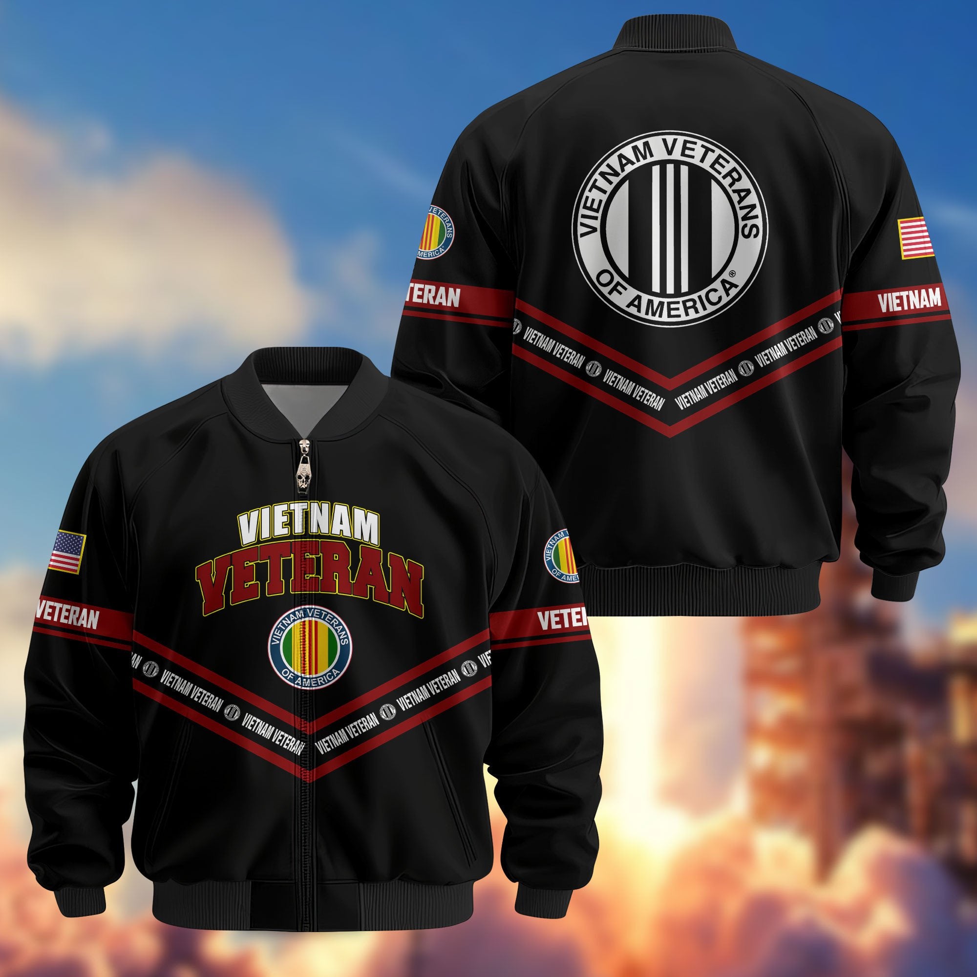 Premium US Veterans Bomber Jacket ATTN240821, Gifts For US Veterans, Gifts On Father's Day, Veterans Day.