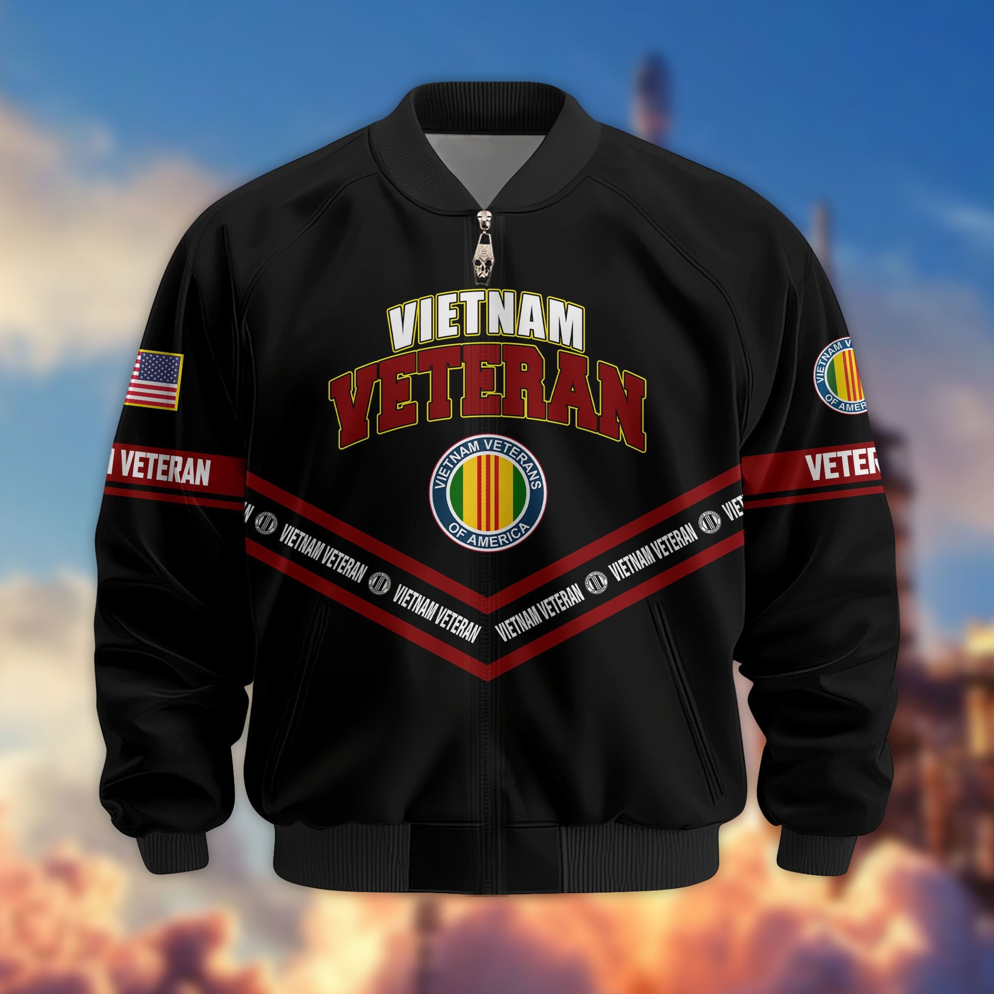Premium US Veterans Bomber Jacket ATTN240821, Gifts For US Veterans, Gifts On Father's Day, Veterans Day.