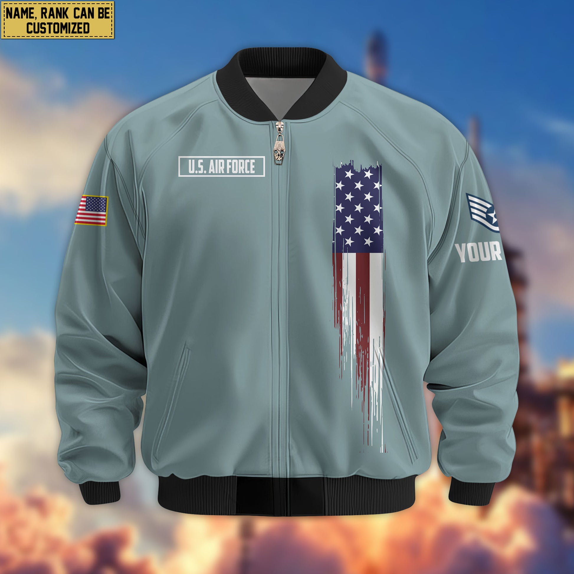 Premium Custom USAF Veteran Bomber Jacket VPVC802804, Gifts For US Air Force Veteran, Gifts On Father's Day, Veterans Day.