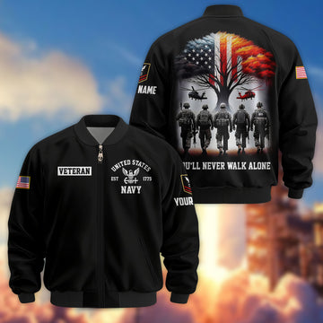 Premium Custom US Navy Veteran Bomber Jacket VPVC802902, Gifts For US Navy Veteran, Gifts On Father's Day, Veterans Day.