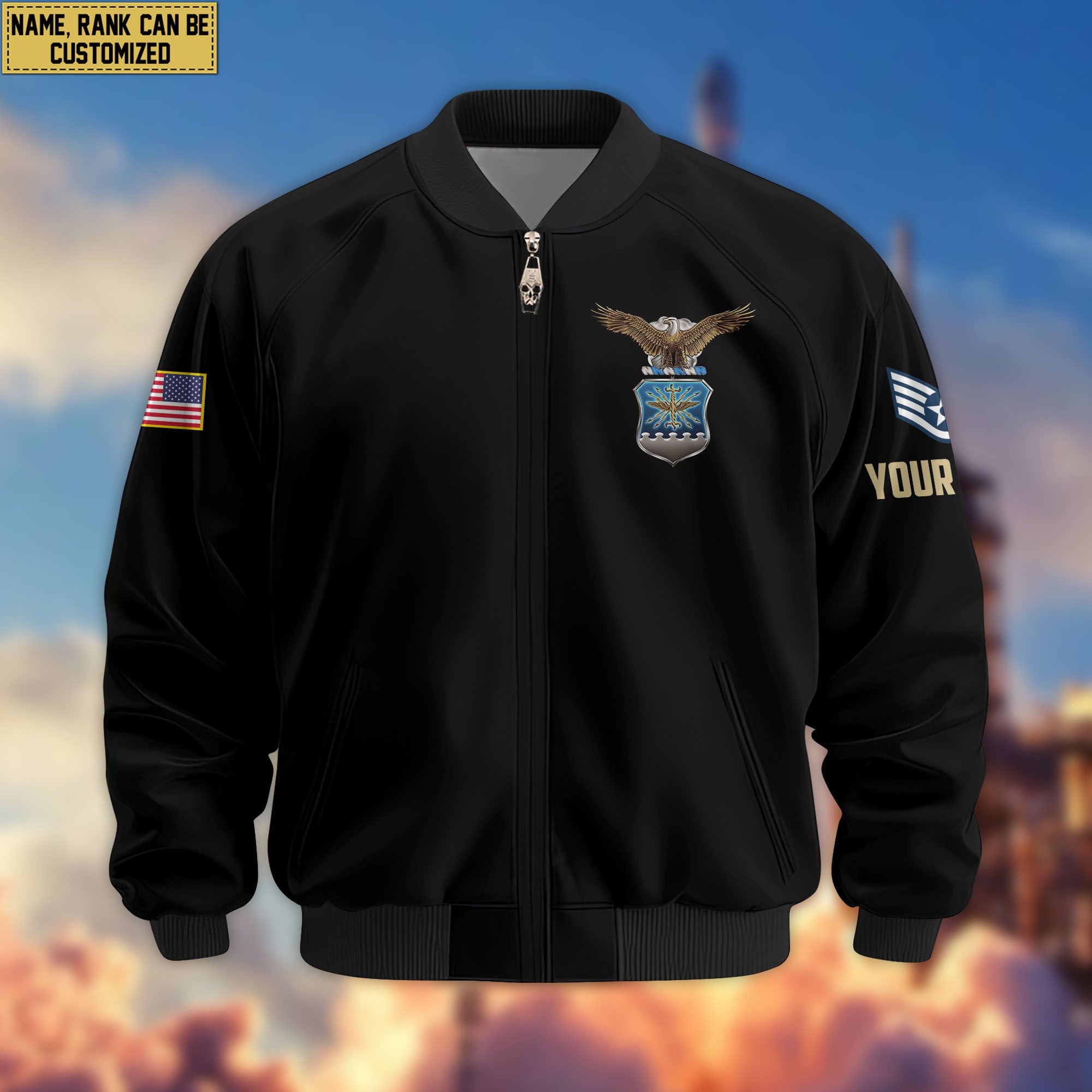 Premium Custom USAF Veteran Bomber Jacket VPVC803004, Gifts For US Air Force Veteran, Gifts On Father's Day, Veterans Day.
