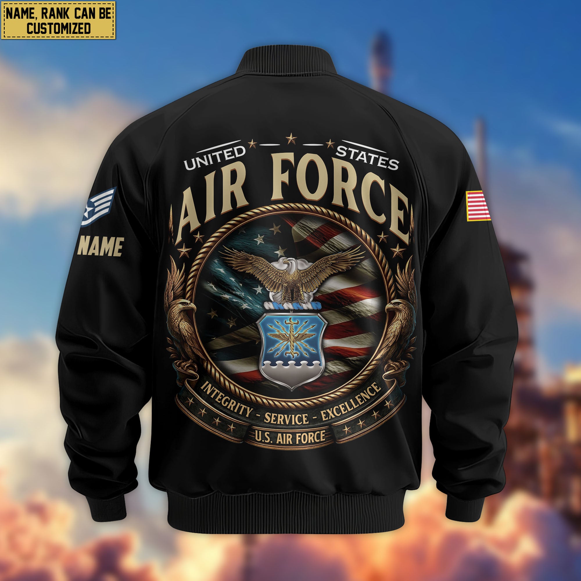 Premium Custom USAF Veteran Bomber Jacket VPVC803004, Gifts For US Air Force Veteran, Gifts On Father's Day, Veterans Day.