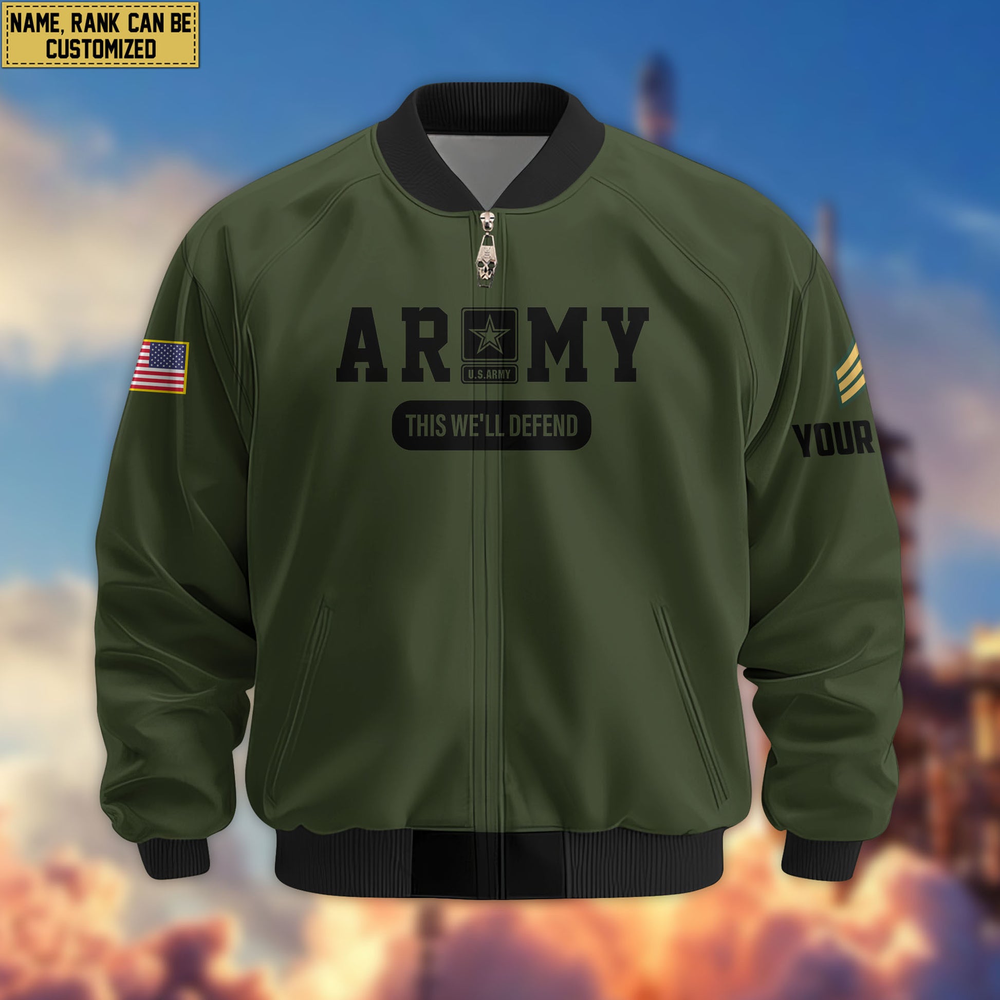 Premium Custom US Army Veteran Bomber Jacket VPVC803201, Gifts For US Army Veteran, Gifts On Father's Day, Veterans Day.
