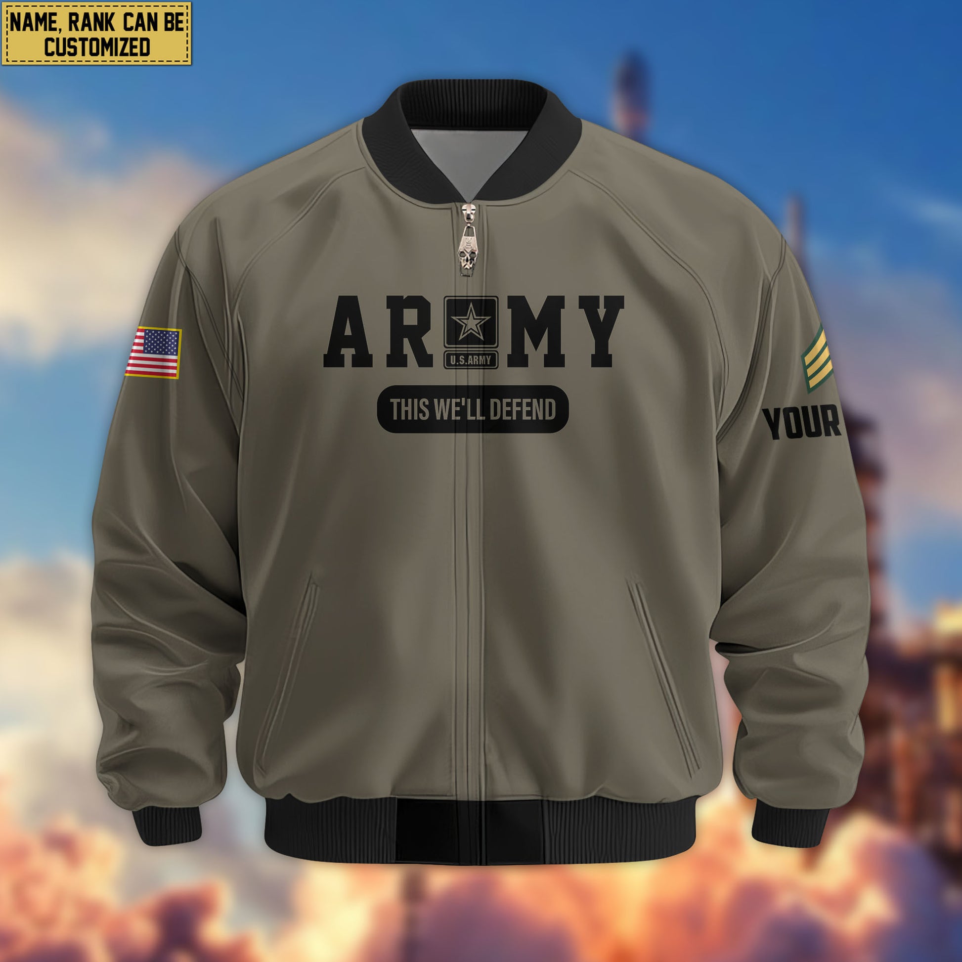 Premium Custom US Army Veteran Bomber Jacket VPVC803210, Gifts For US Army Veteran, Gifts On Father's Day, Veterans Day.
