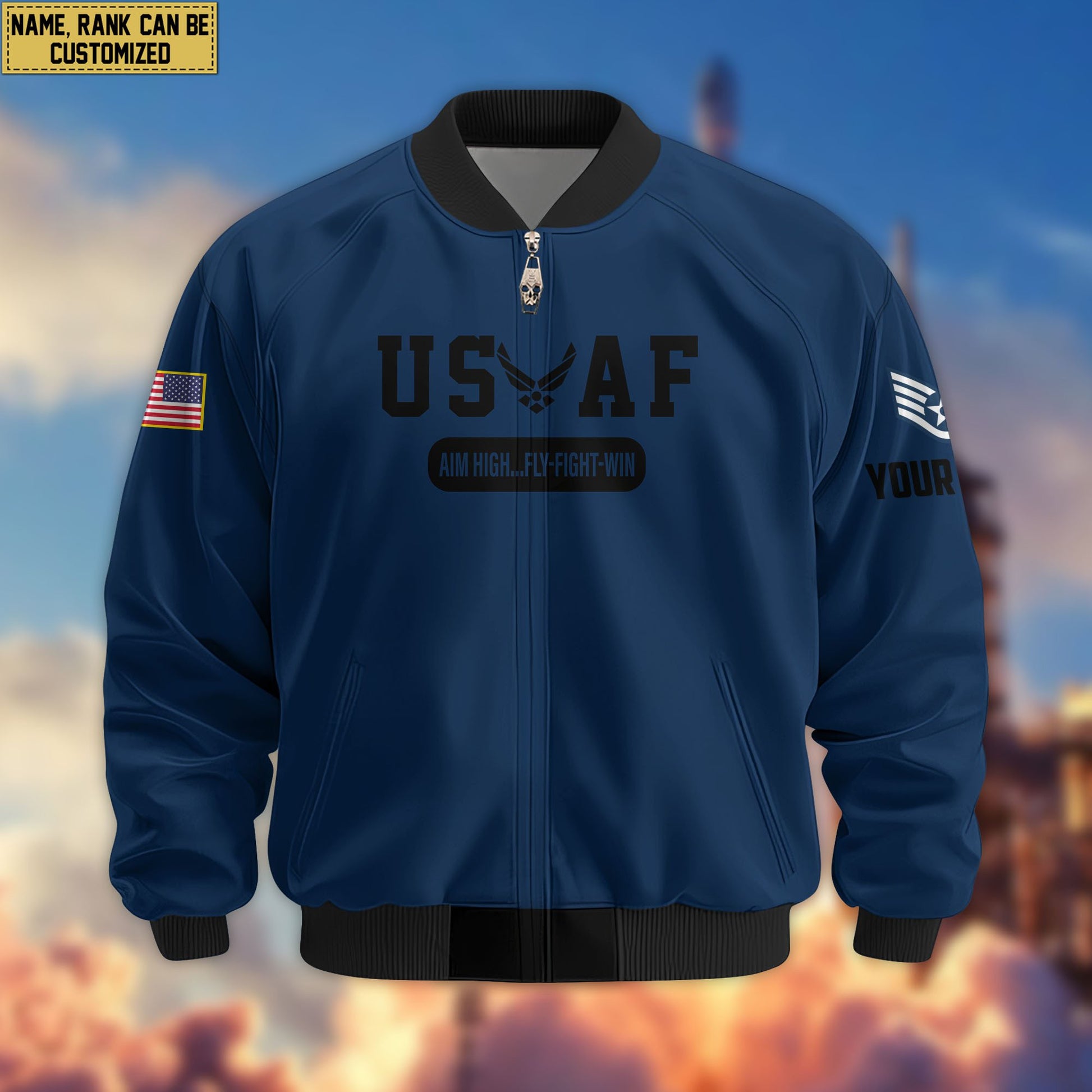 Premium Custom USAF Veteran Bomber Jacket VPVC803212, Gifts For US Air Force Veteran, Gifts On Father's Day, Veterans Day.