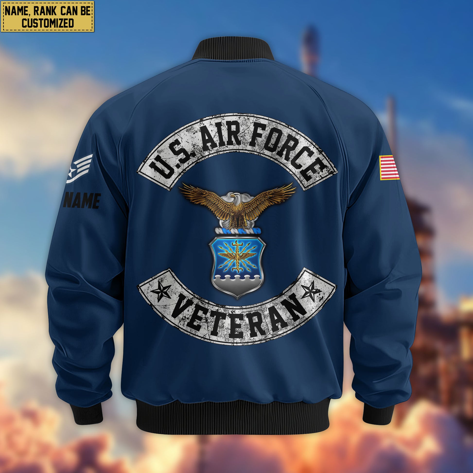 Premium Custom USAF Veteran Bomber Jacket VPVC803212, Gifts For US Air Force Veteran, Gifts On Father's Day, Veterans Day.