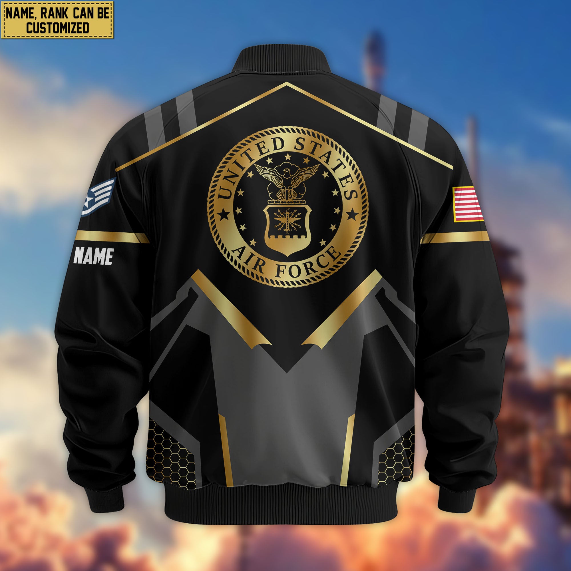 Premium Custom USAF Veteran Bomber Jacket VPVC803304, Gifts For US Air Force Veteran, Gifts On Father's Day, Veterans Day.