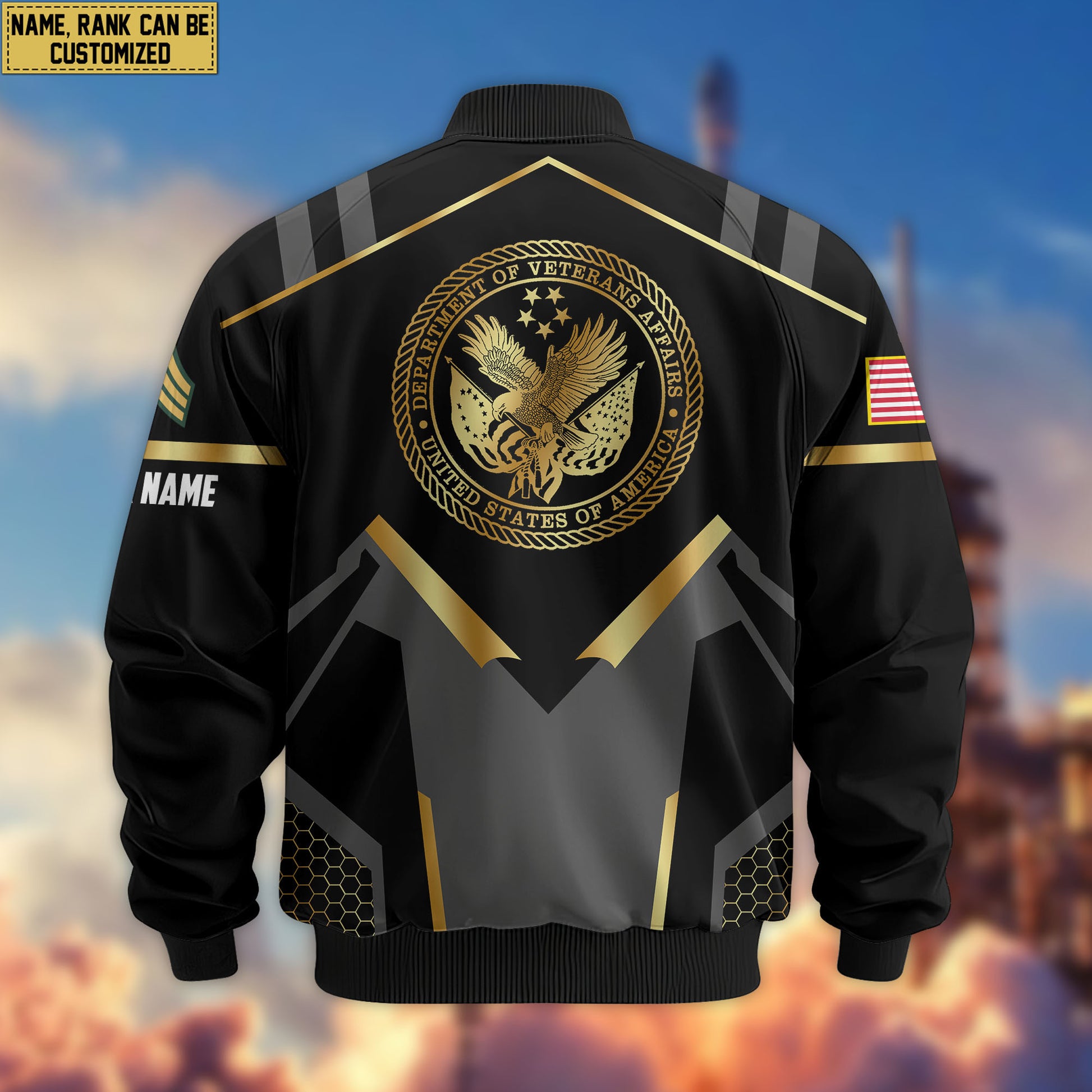 Premium Custom US Veteran Bomber Jacket VPVC803307, Gifts For US Veteran, Gifts On Father's Day, Veterans Day.