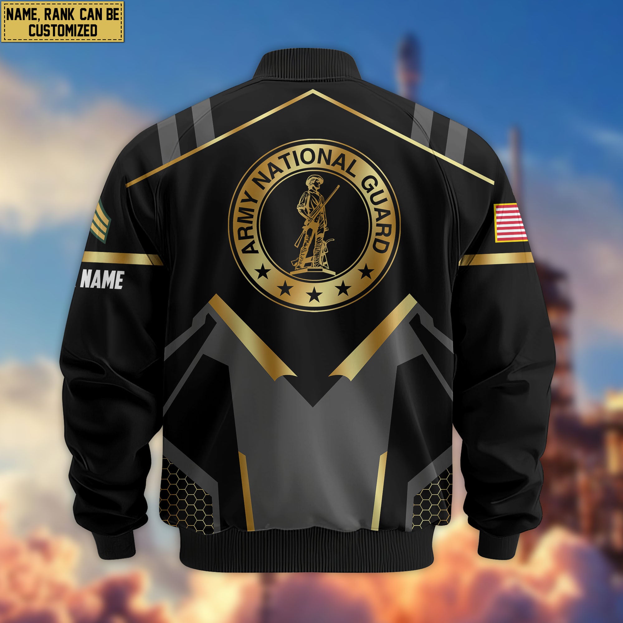 Premium Custom US Army National Guard Veteran Bomber Jacket VPVC803308, Gifts For Army National Guard Veteran, Gifts On Father's Day, Veterans Day.