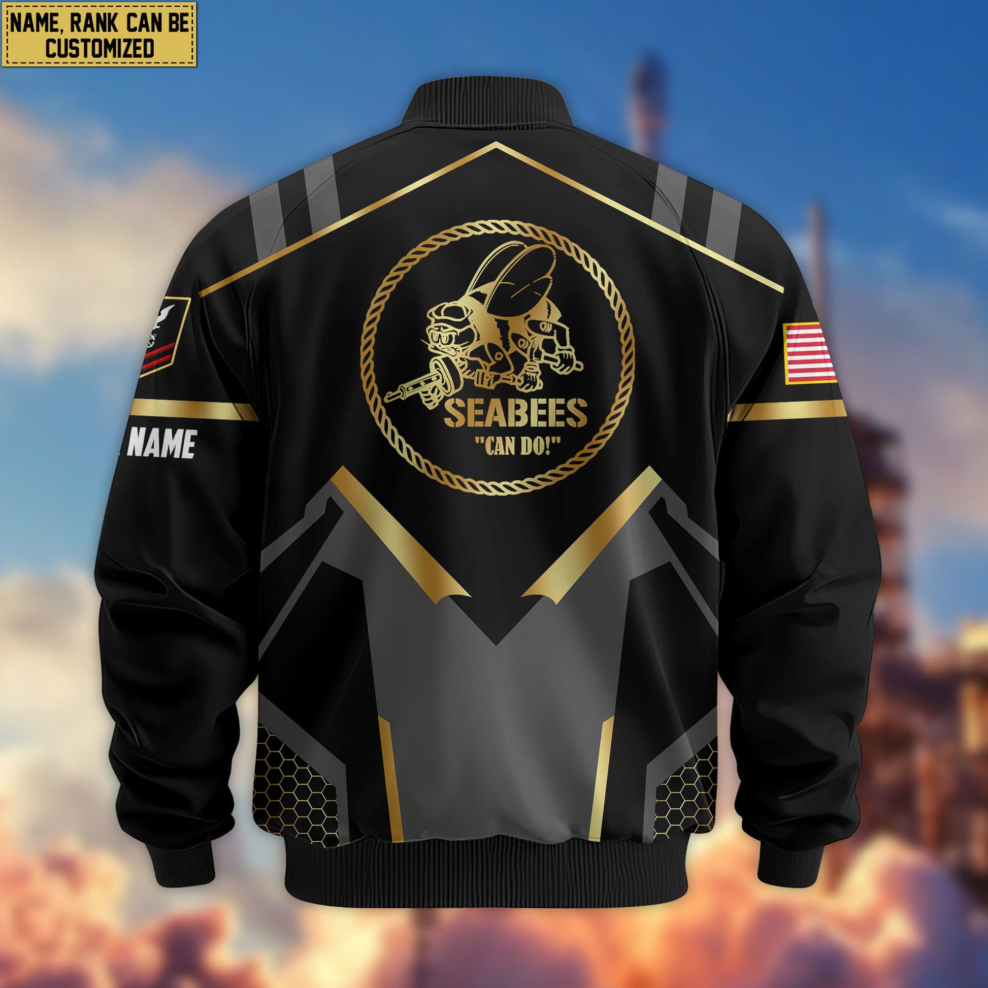 Premium Custom US Seabees Bomber Jacket VPVC803309, Gifts For Seabees Veteran, Gifts On Father's Day, Veterans Day.