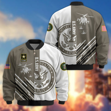 Premium US Army Veteran Bomber Jacket VPVC803401, Gifts For US Army Veteran, Gifts On Father's Day, Veterans Day.