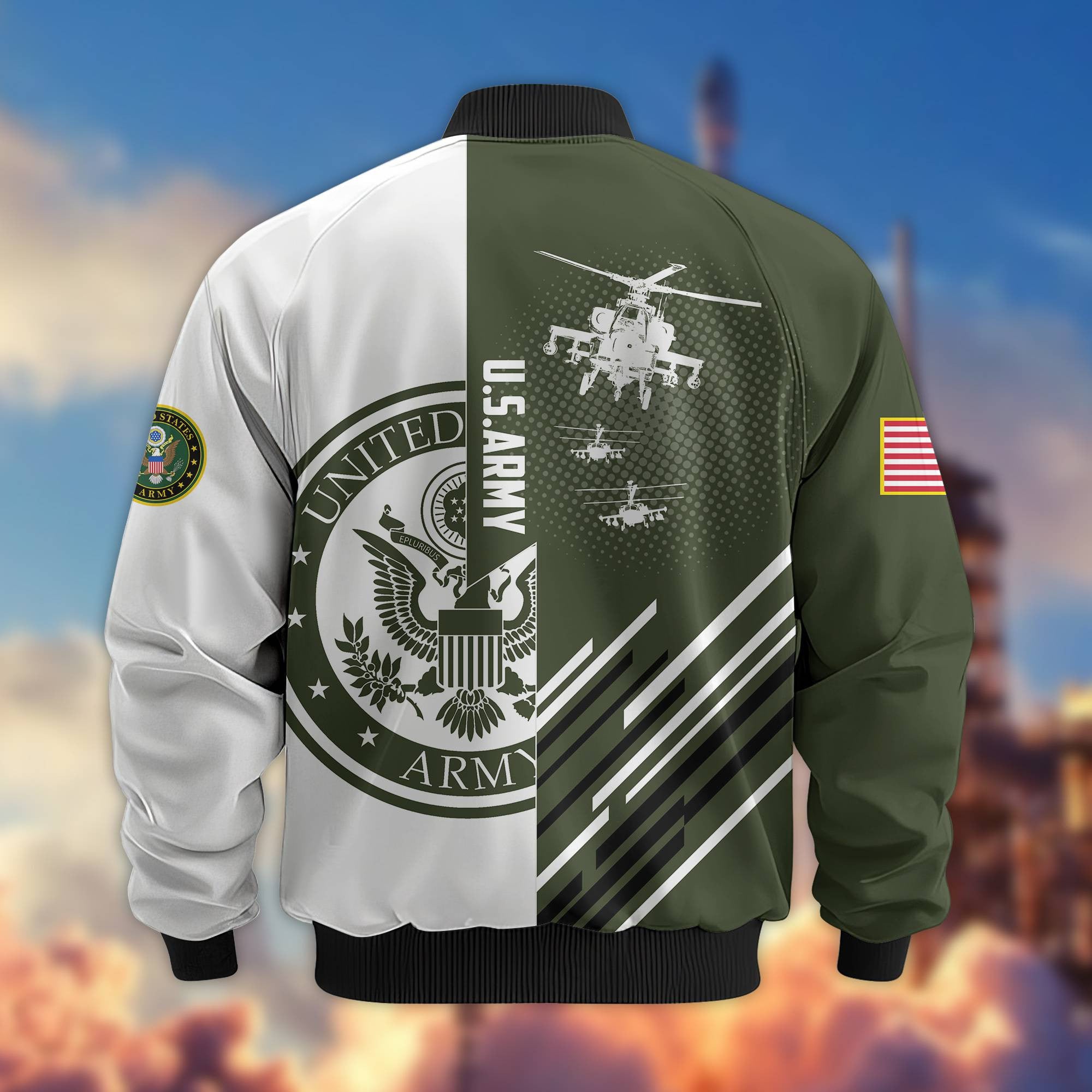 Premium US Army Veteran Bomber Jacket VPVC803410, Gifts For US Army Veteran, Gifts On Father's Day, Veterans Day.