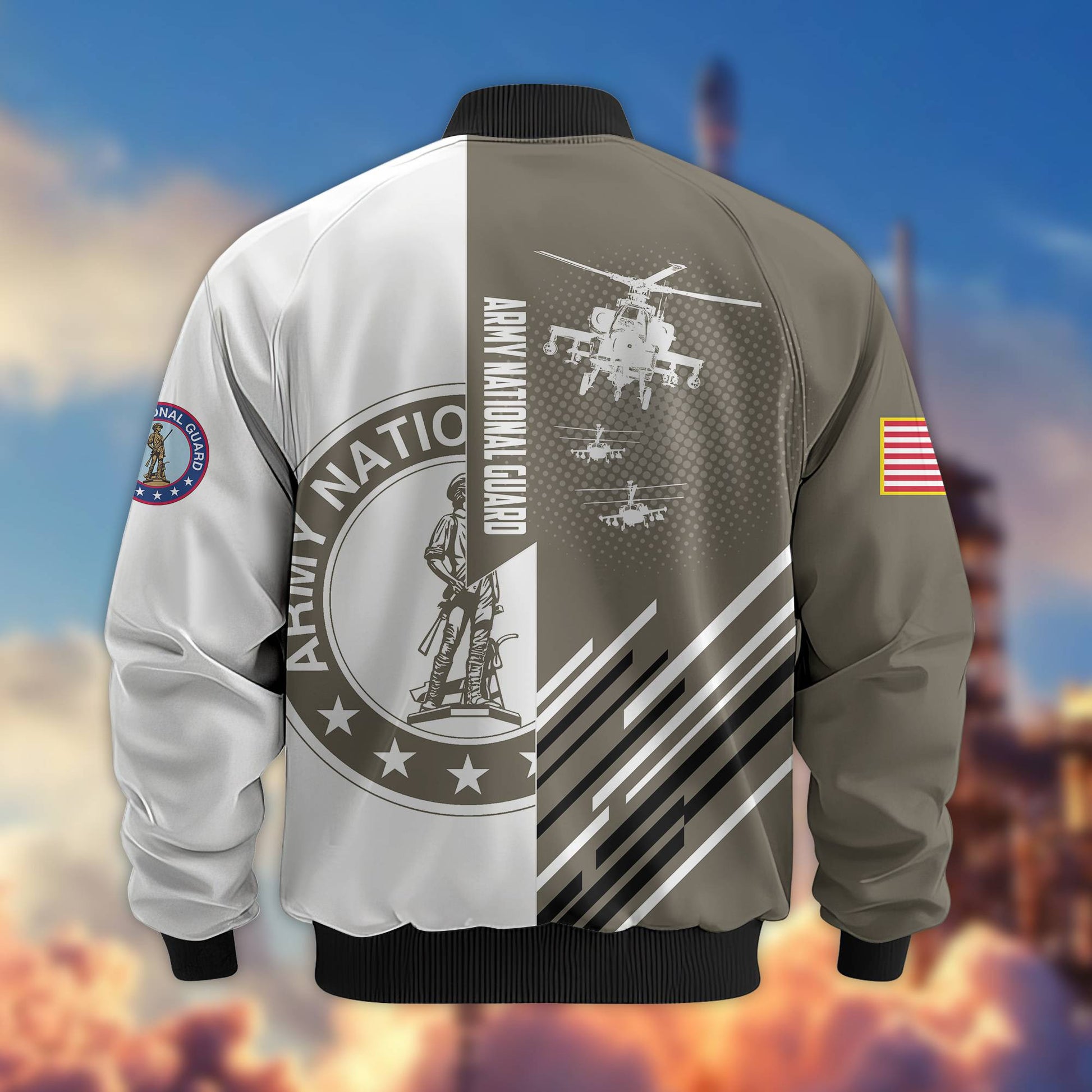 Premium US Army National Guard Veteran Bomber Jacket VPVC803408, Gifts For Army National Guard Veteran, Gifts On Father's Day, Veterans Day.