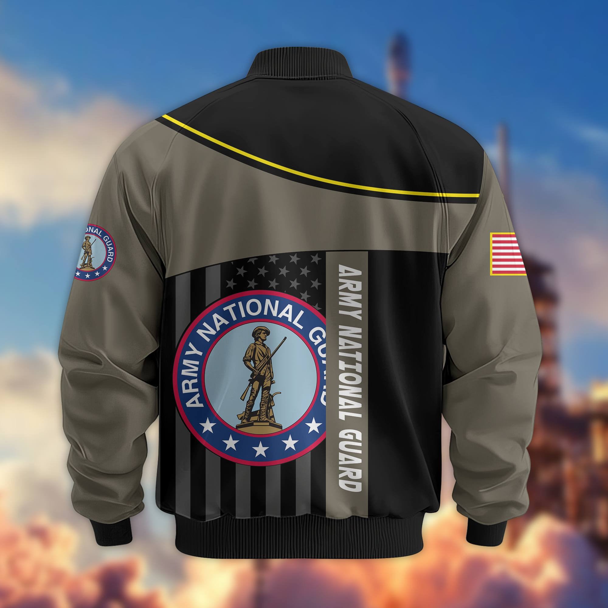 Premium US Army National Guard Veteran Bomber Jacket VPVC803508, Gifts For Army National Guard Veteran, Gifts On Father's Day, Veterans Day.