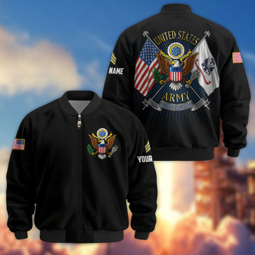 Premium Custom US Army Veteran Bomber Jacket VPVC803701, Gifts For US Army Veteran, Gifts On Father's Day, Veterans Day.