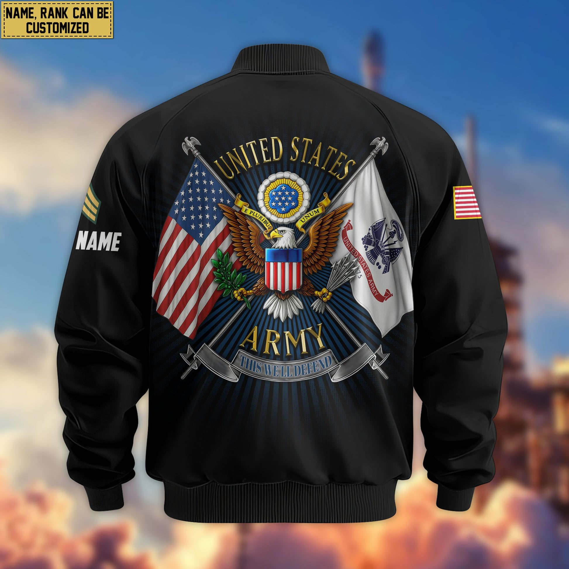 Premium Custom US Army Veteran Bomber Jacket VPVC803701, Gifts For US Army Veteran, Gifts On Father's Day, Veterans Day.