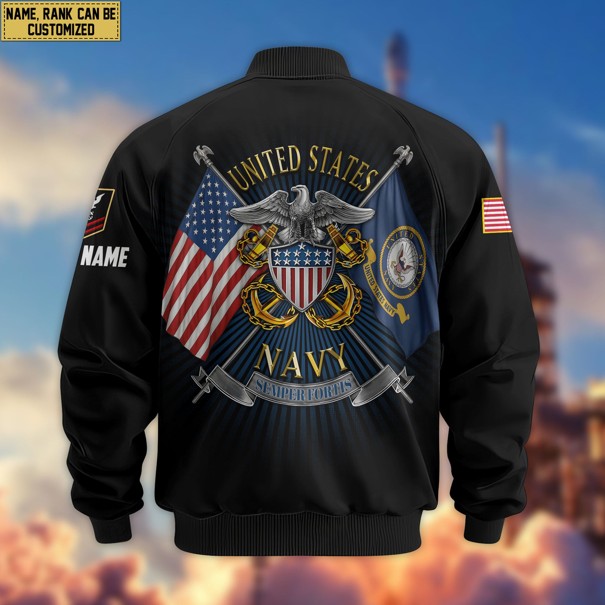 Premium Custom US Navy Veteran Bomber Jacket VPVC803702, Gifts For US Navy Veteran, Gifts On Father's Day, Veterans Day.