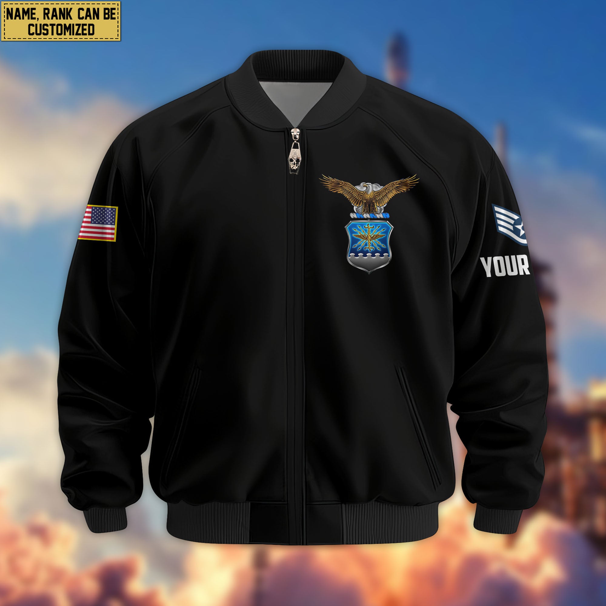 Premium Custom USAF Veteran Bomber Jacket VPVC803704, Gifts For US Air Force Veteran, Gifts On Father's Day, Veterans Day.
