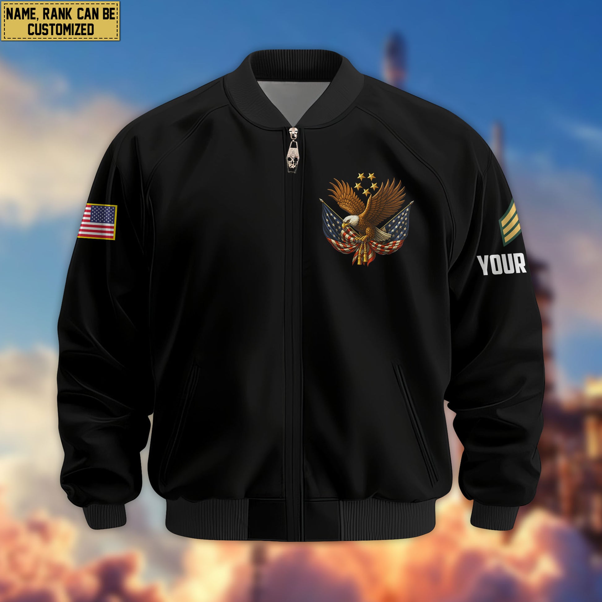 Premium Custom US Veteran Bomber Jacket VPVC803707, Gifts For US Veteran, Gifts On Father's Day, Veterans Day.