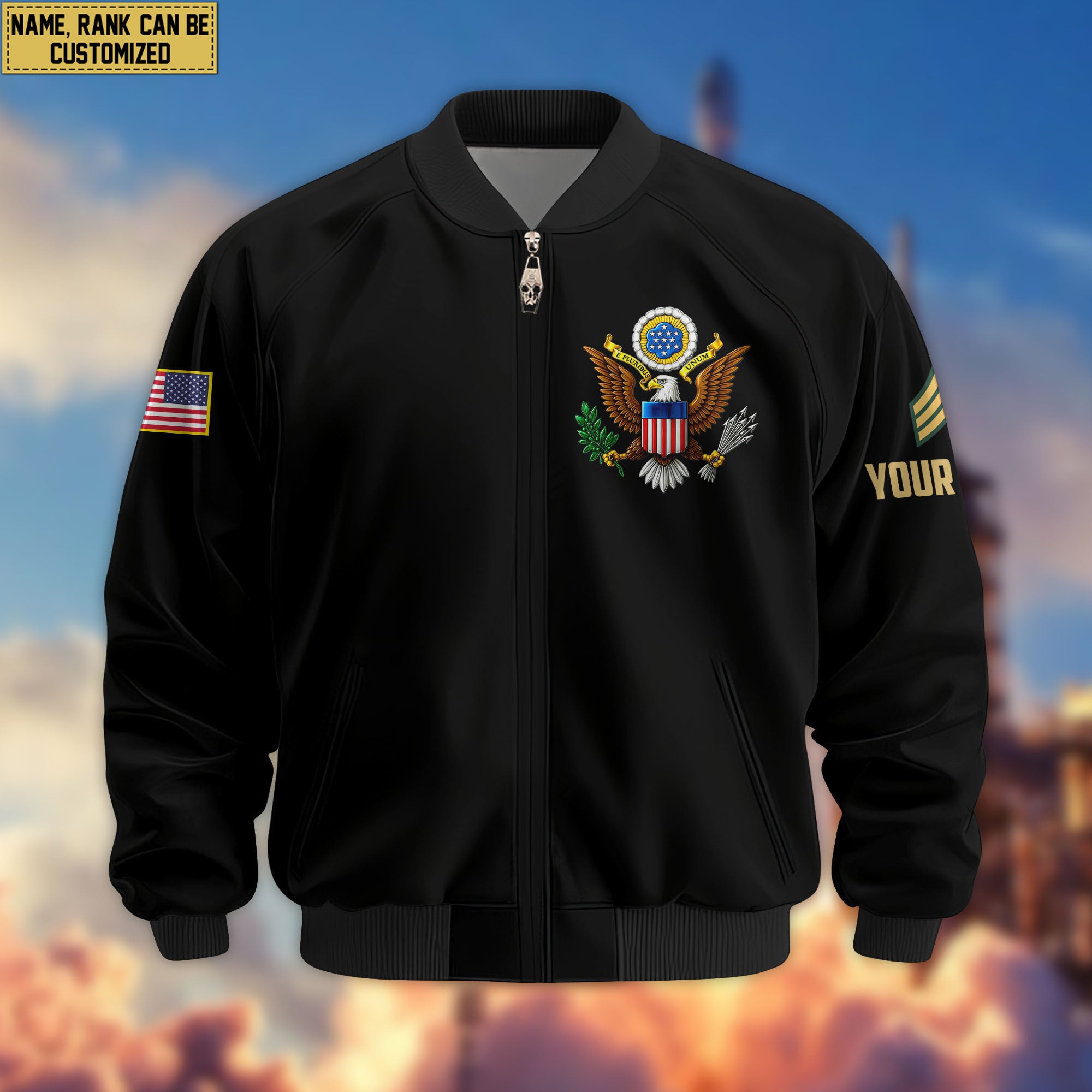 Premium Custom US Army Veteran Bomber Jacket VPVC803801, Gifts For US Army Veteran, Gifts On Father's Day, Veterans Day.