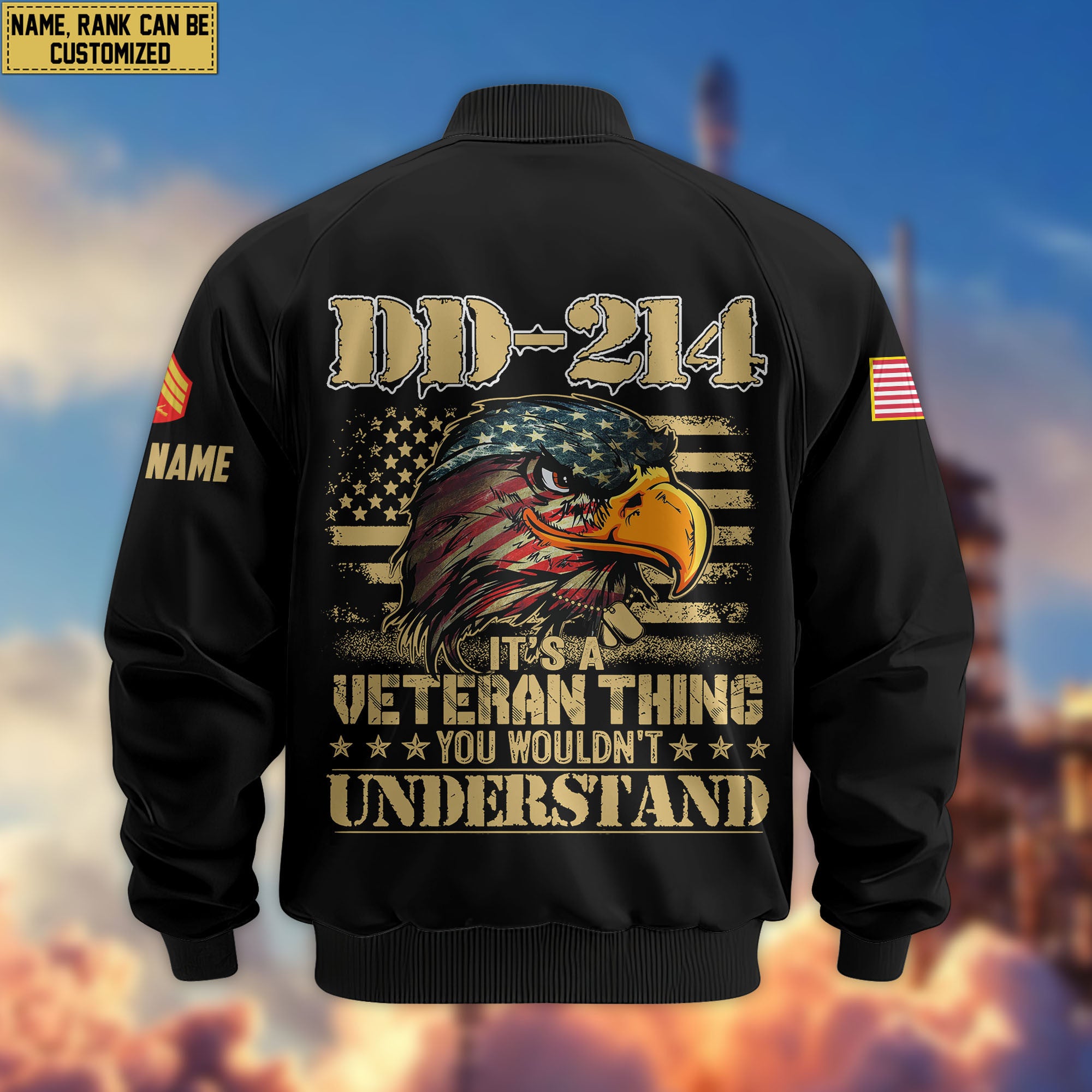 Premium Custom USMC Veteran Bomber Jacket VPVC803803, Gifts For US Marine Veteran, Gifts On Father's Day, Veterans Day.