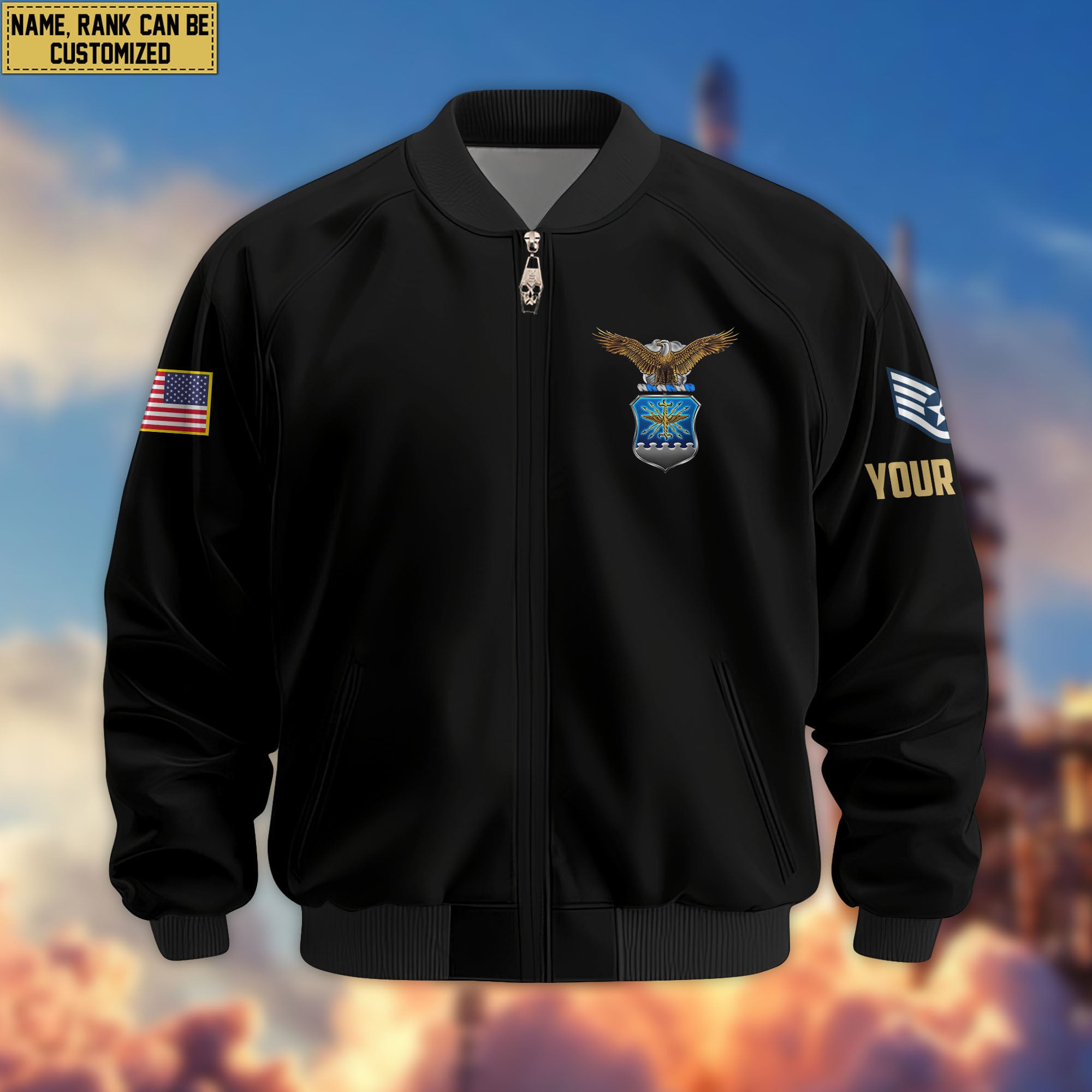 Premium Custom USAF Veteran Bomber Jacket VPVC803804, Gifts For US Air Force Veteran, Gifts On Father's Day, Veterans Day.
