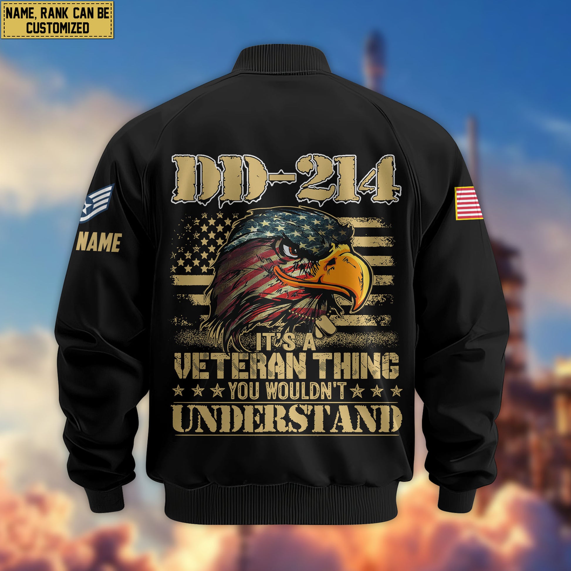 Premium Custom USAF Veteran Bomber Jacket VPVC803804, Gifts For US Air Force Veteran, Gifts On Father's Day, Veterans Day.