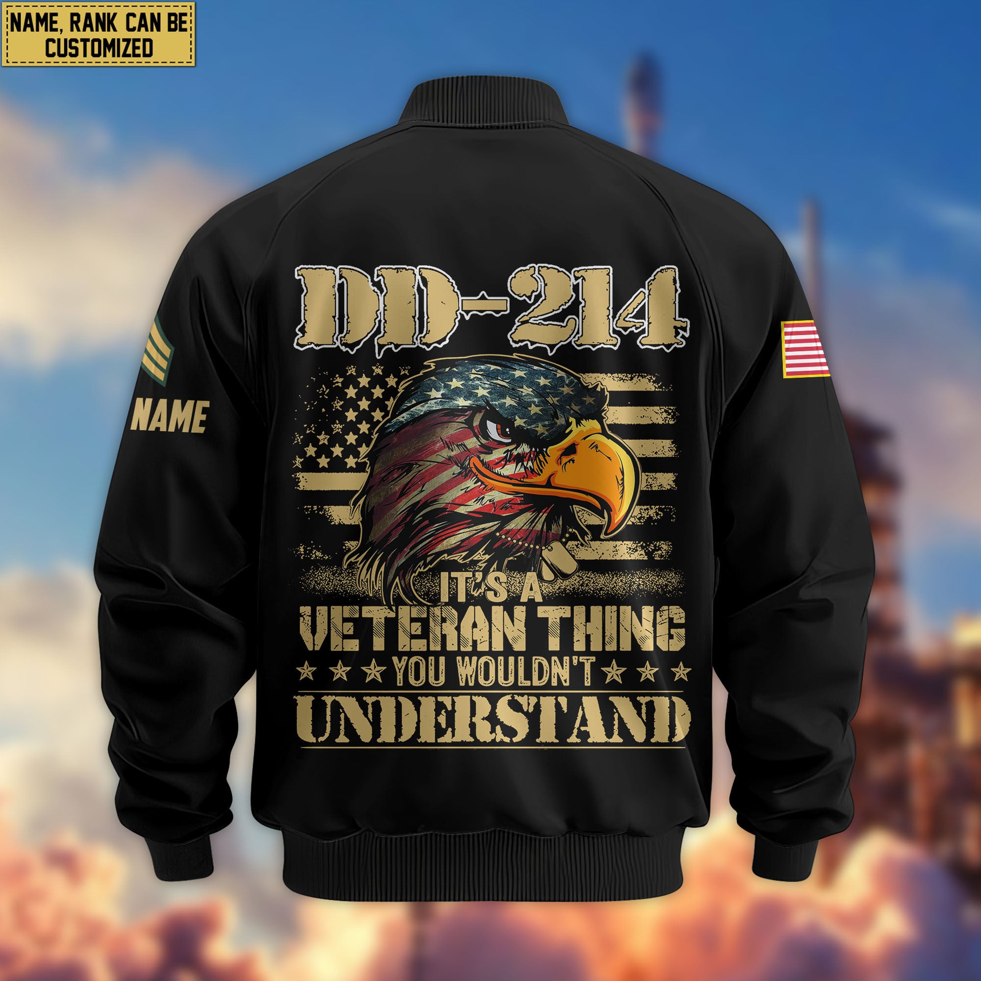 Premium Custom US Army National Guard Veteran Bomber Jacket VPVC803808, Gifts For Army National Guard Veteran, Gifts On Father's Day, Veterans Day.