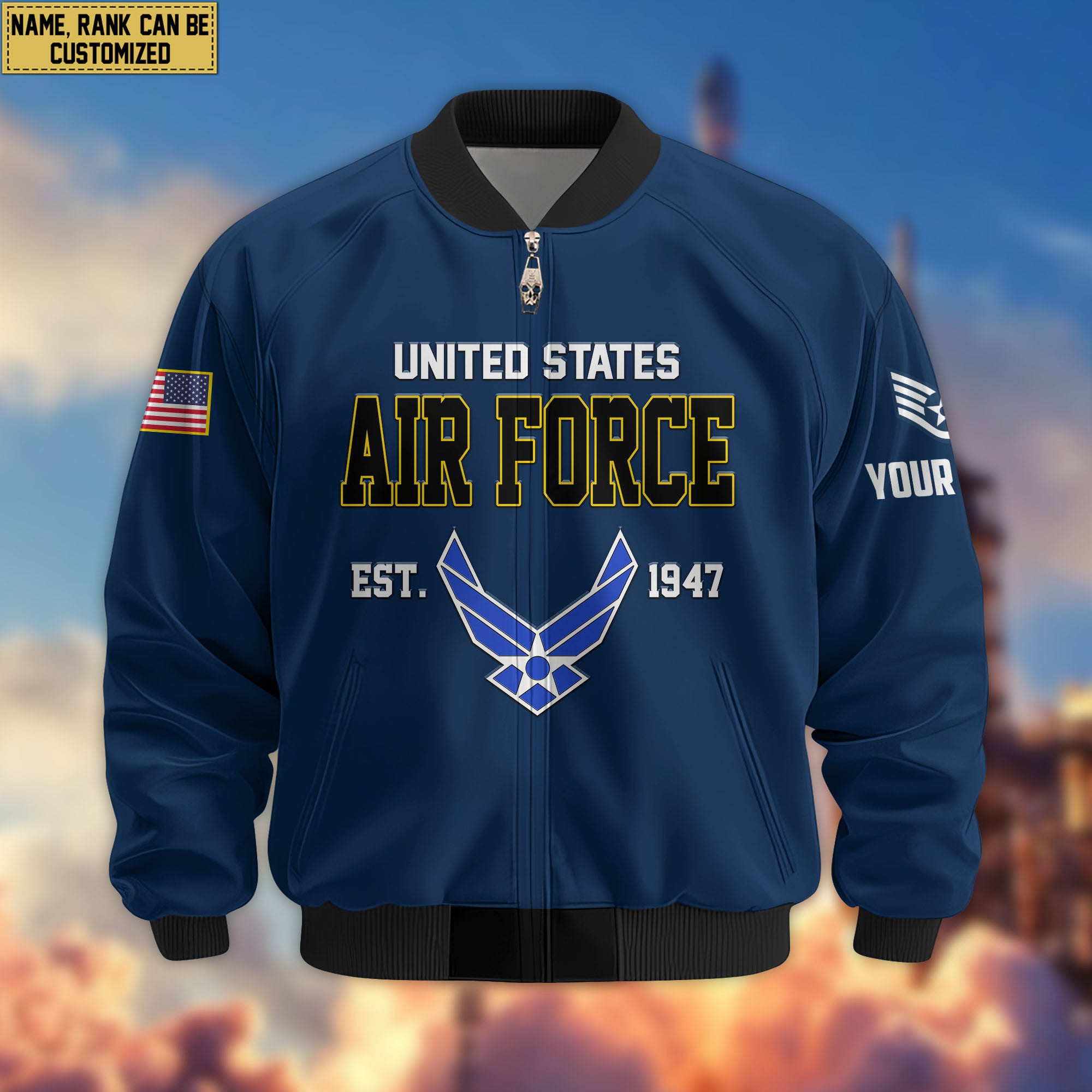 Premium Custom USAF Veteran Bomber Jacket VPVC804004, Gifts For US Air Force Veteran, Gifts On Father's Day, Veterans Day.