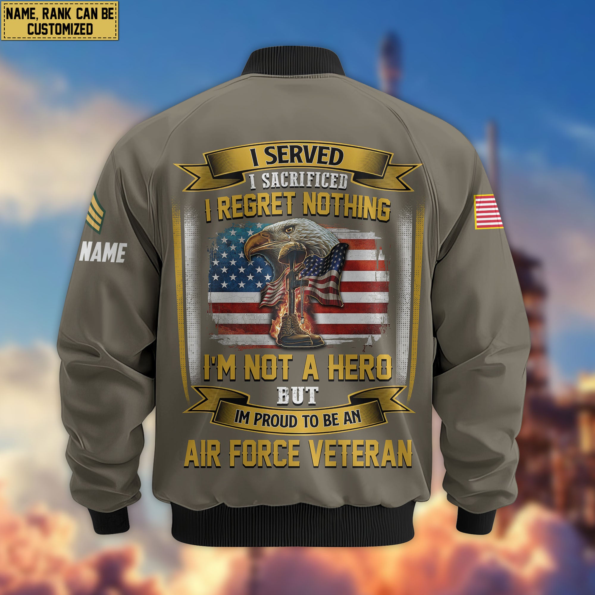 Premium Custom US Army National Guard Veteran Bomber Jacket VPVC804008, Gifts For Army National Guard Veteran, Gifts On Father's Day, Veterans Day.