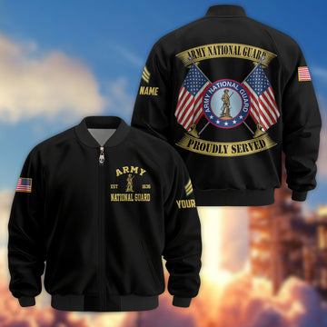 Premium Custom US Army National Guard Veteran Bomber Jacket VPVC804108, Gifts For Army National Guard Veteran, Gifts On Father's Day, Veterans Day.