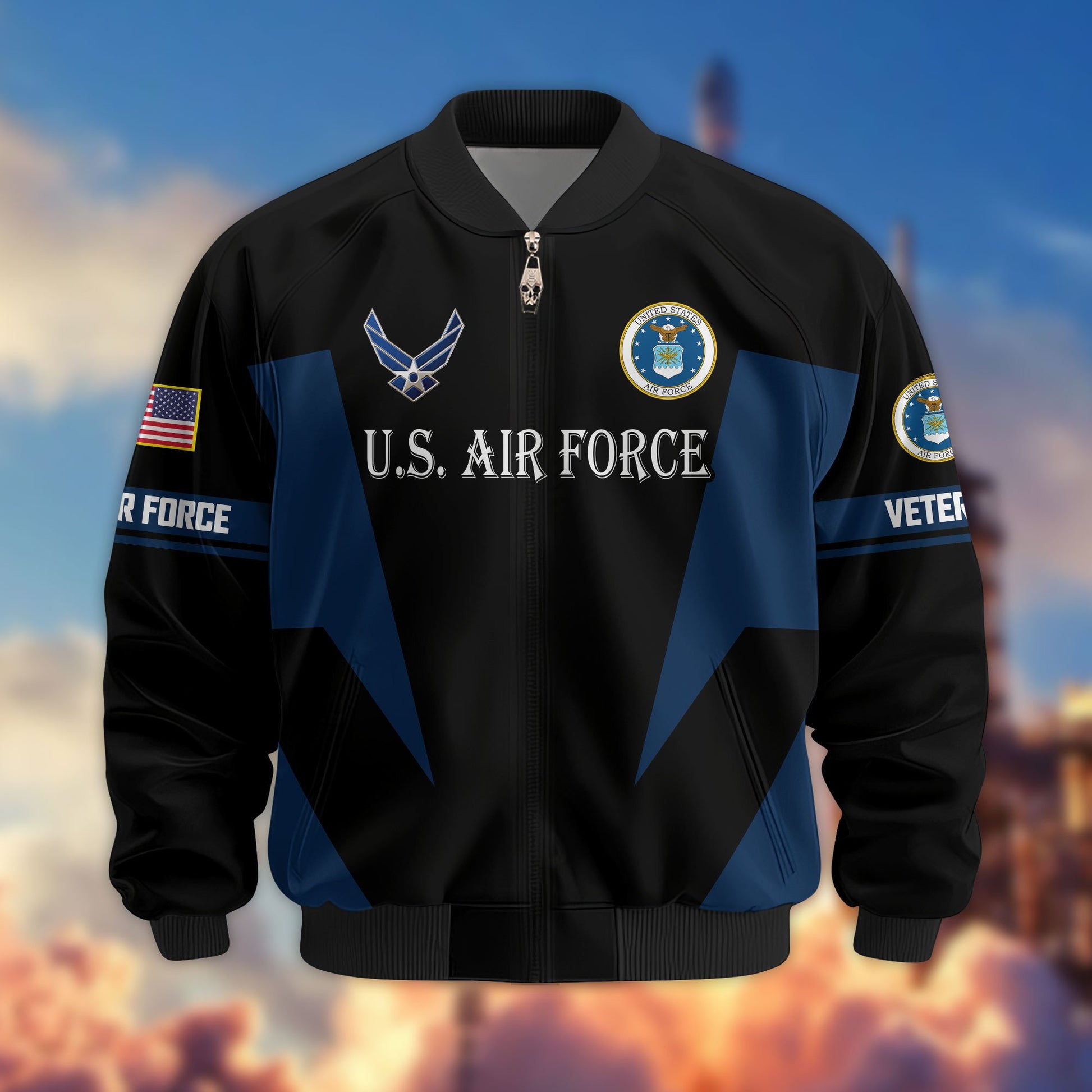 Premium US Veterans Bomber Jacket ATTN250821, Gifts For US Veterans, Gifts On Father's Day, Veterans Day.