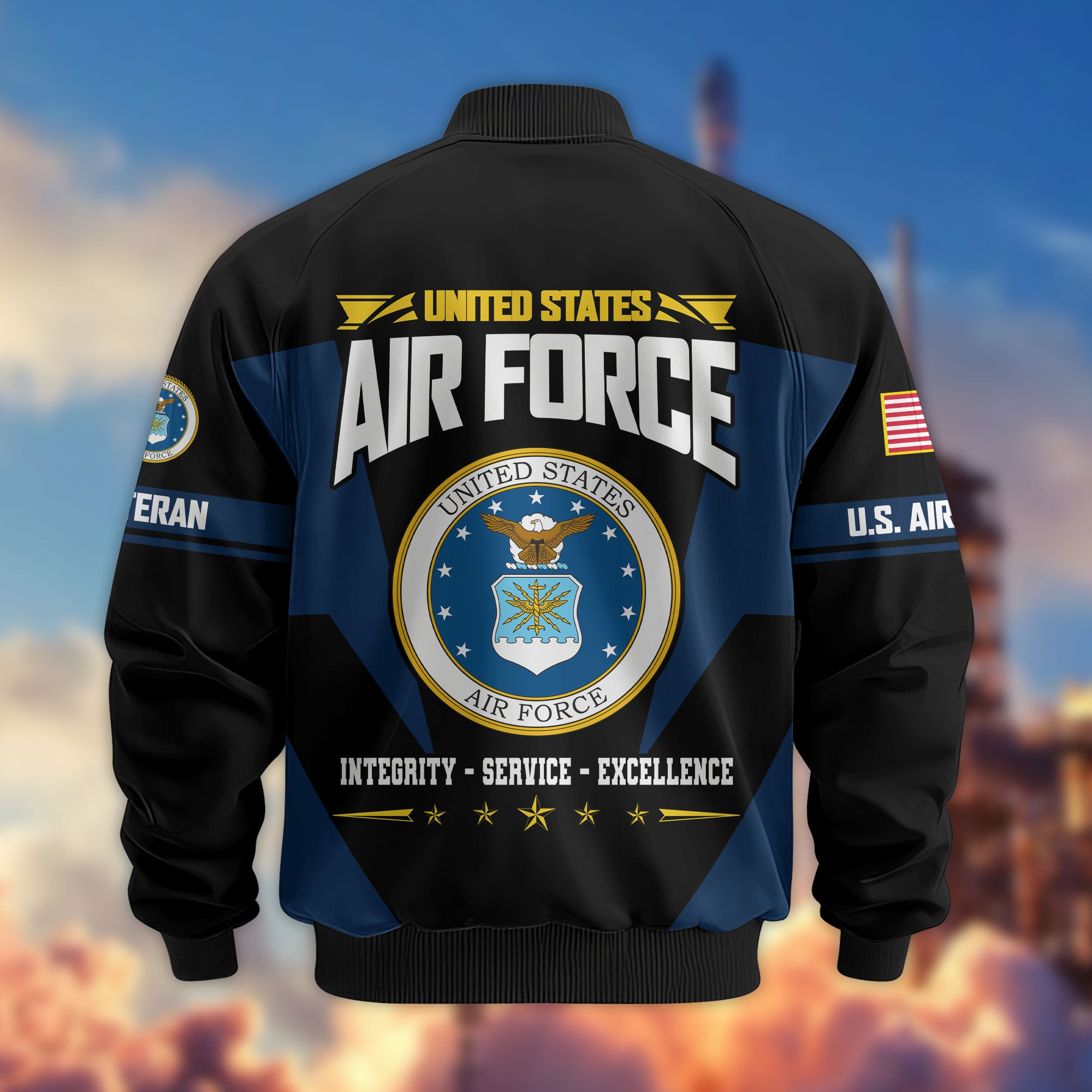 Premium US Veterans Bomber Jacket ATTN250821, Gifts For US Veterans, Gifts On Father's Day, Veterans Day.