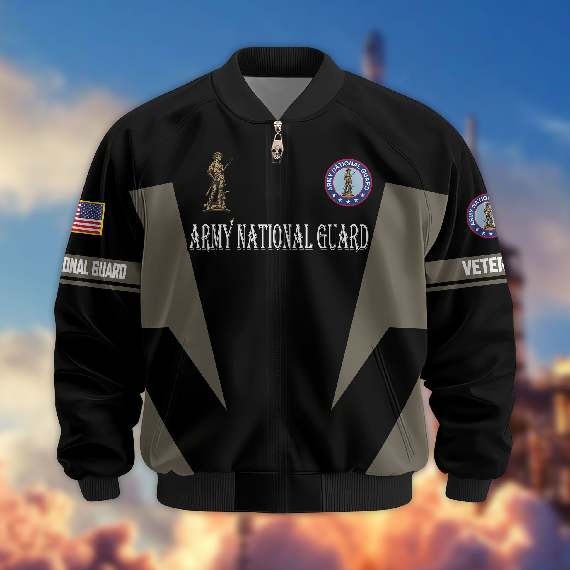 Premium US Veterans Bomber Jacket ATTN250821, Gifts For US Veterans, Gifts On Father's Day, Veterans Day.