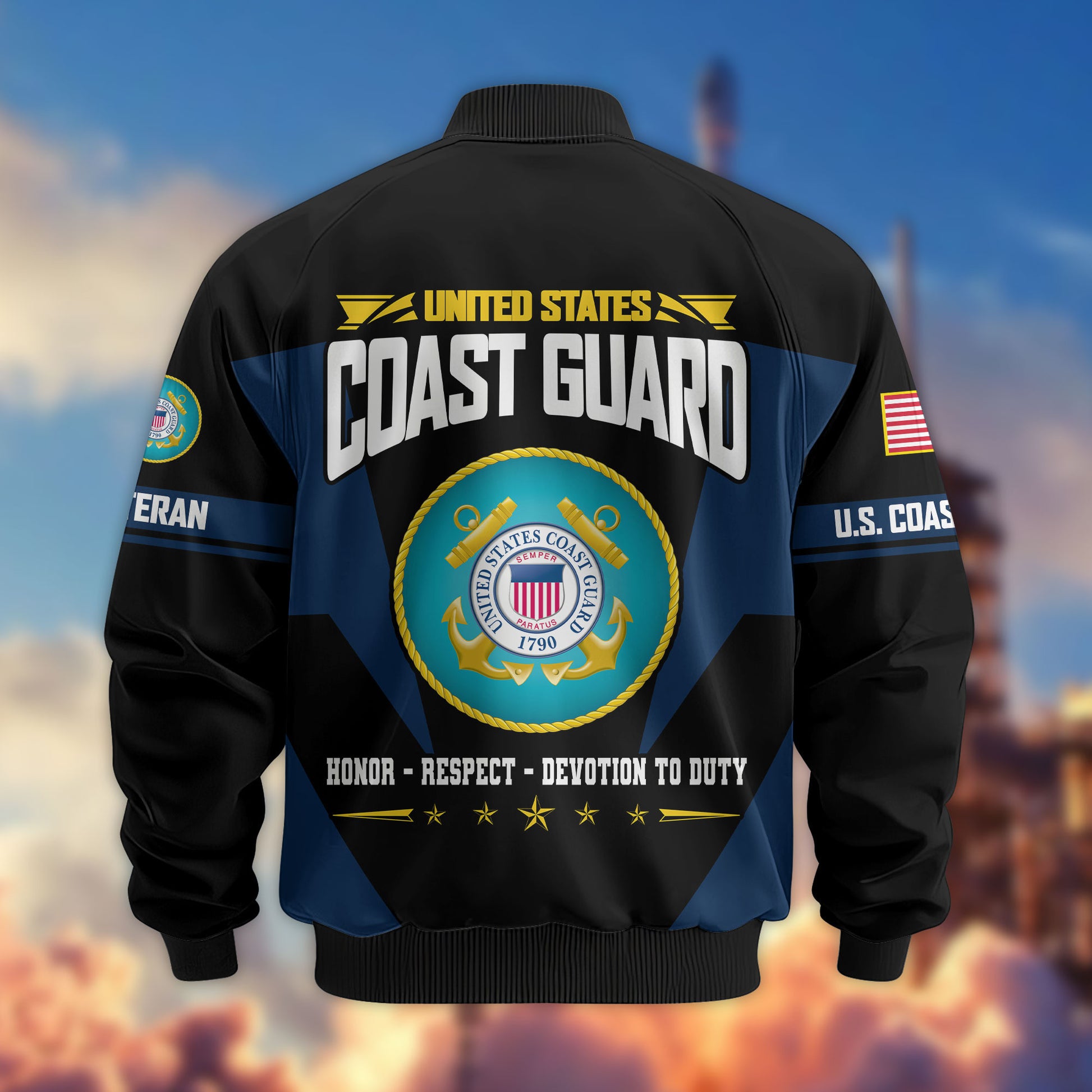 Premium US Veterans Bomber Jacket ATTN250821, Gifts For US Veterans, Gifts On Father's Day, Veterans Day.