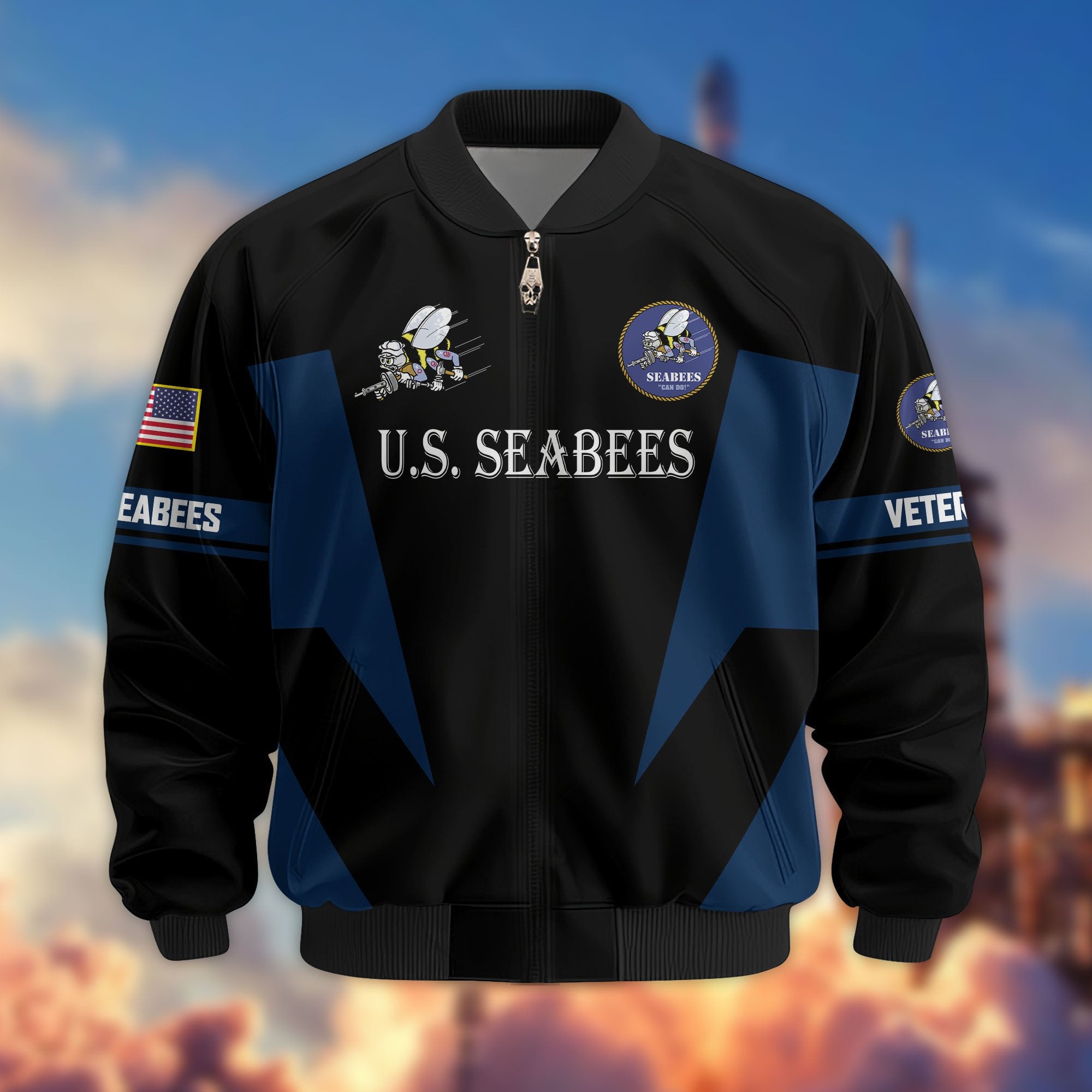 Premium US Veterans Bomber Jacket ATTN250821, Gifts For US Veterans, Gifts On Father's Day, Veterans Day.