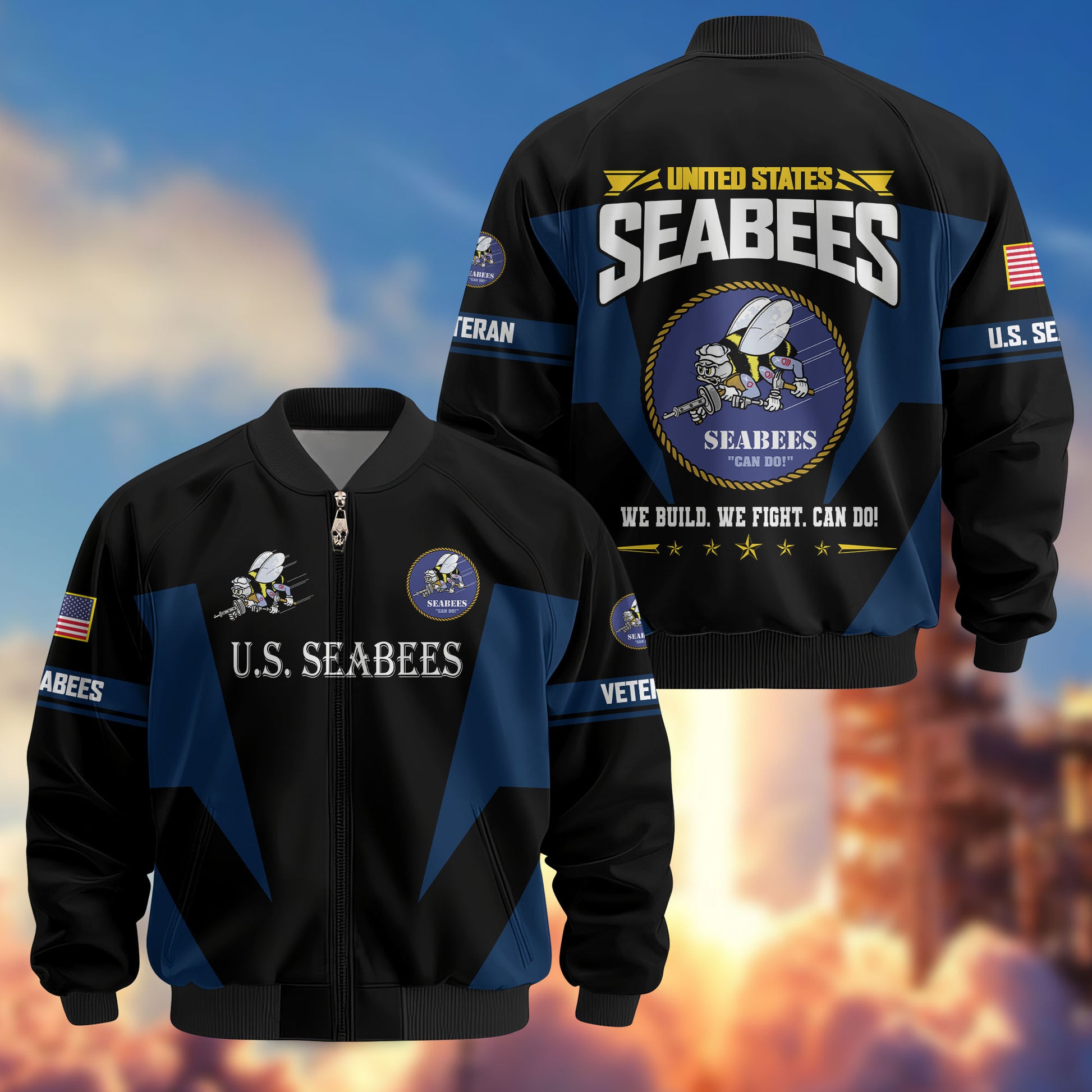 Premium US Veterans Bomber Jacket ATTN250821, Gifts For US Veterans, Gifts On Father's Day, Veterans Day.