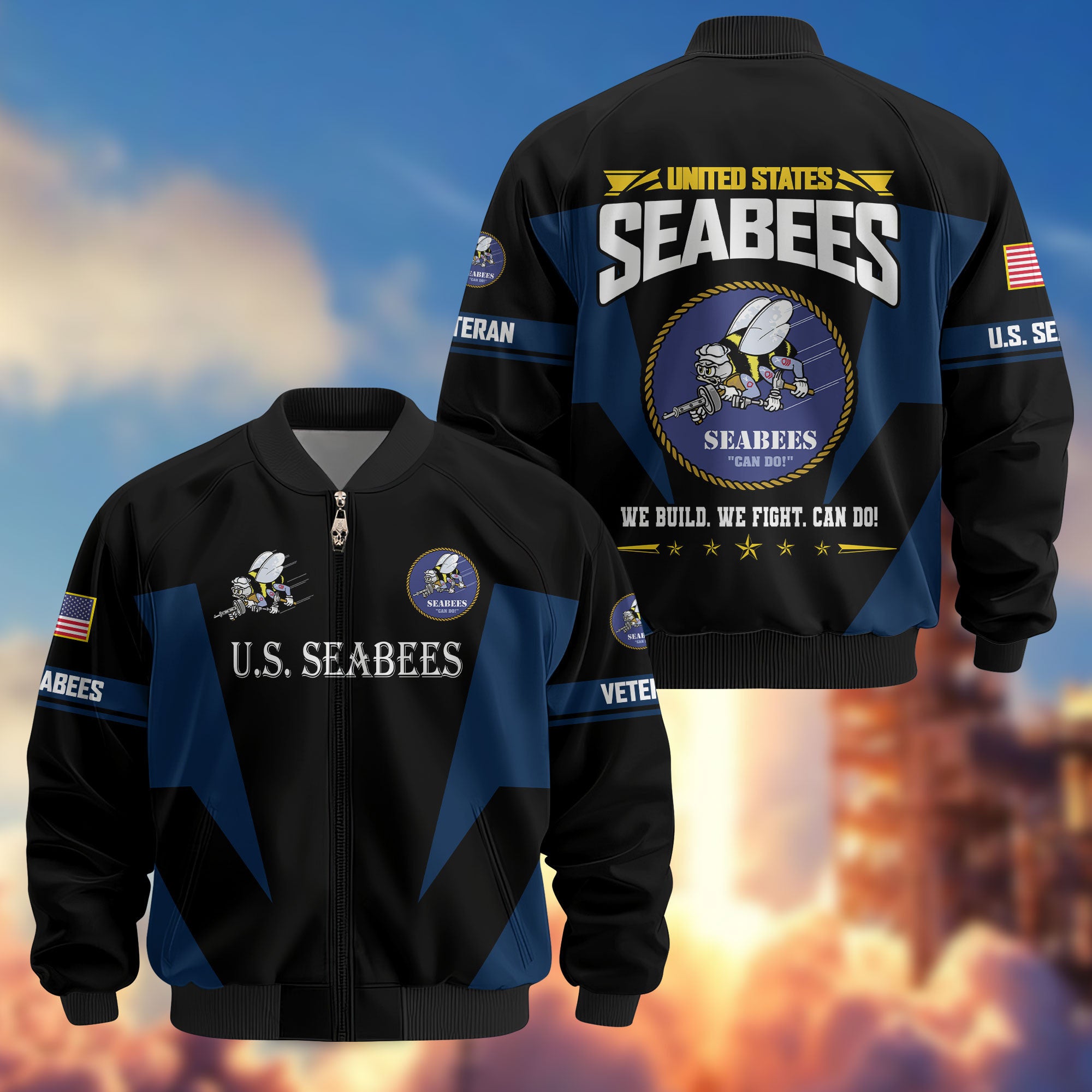 Premium US Veterans Bomber Jacket ATTN250821, Gifts For US Veterans, Gifts On Father's Day, Veterans Day.