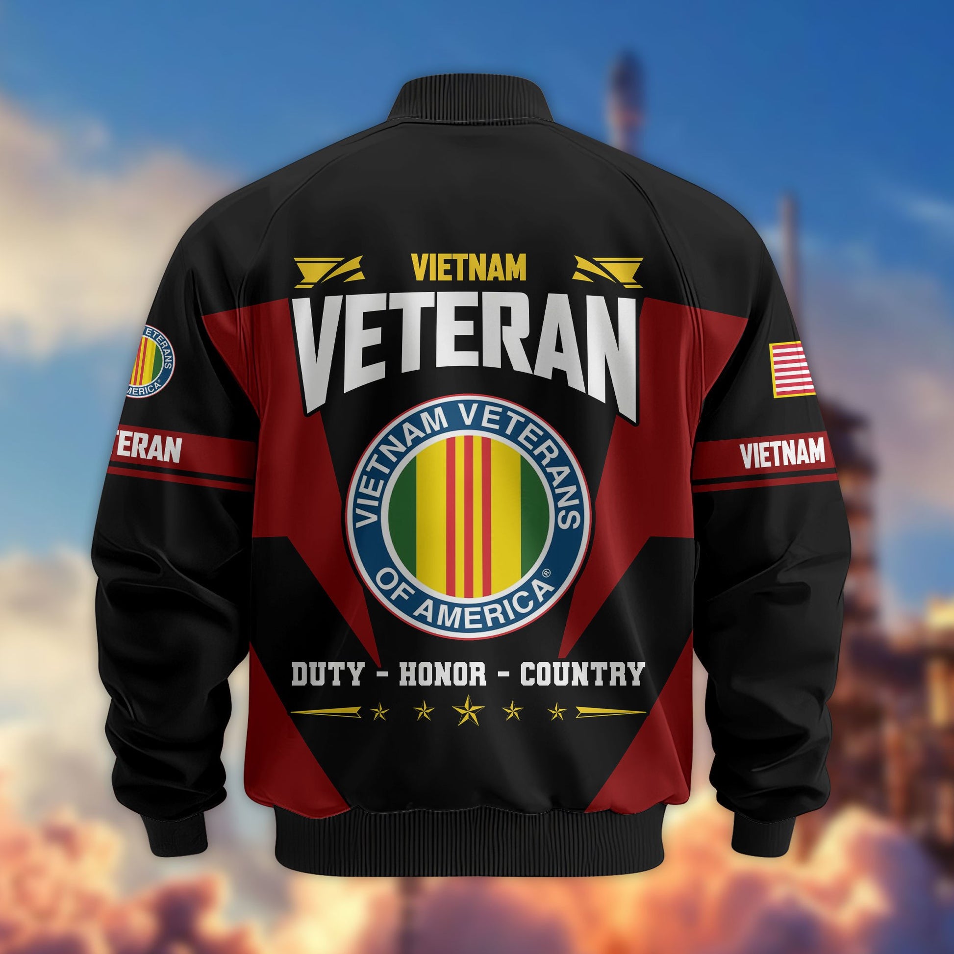 Premium US Veterans Bomber Jacket ATTN250821, Gifts For US Veterans, Gifts On Father's Day, Veterans Day.
